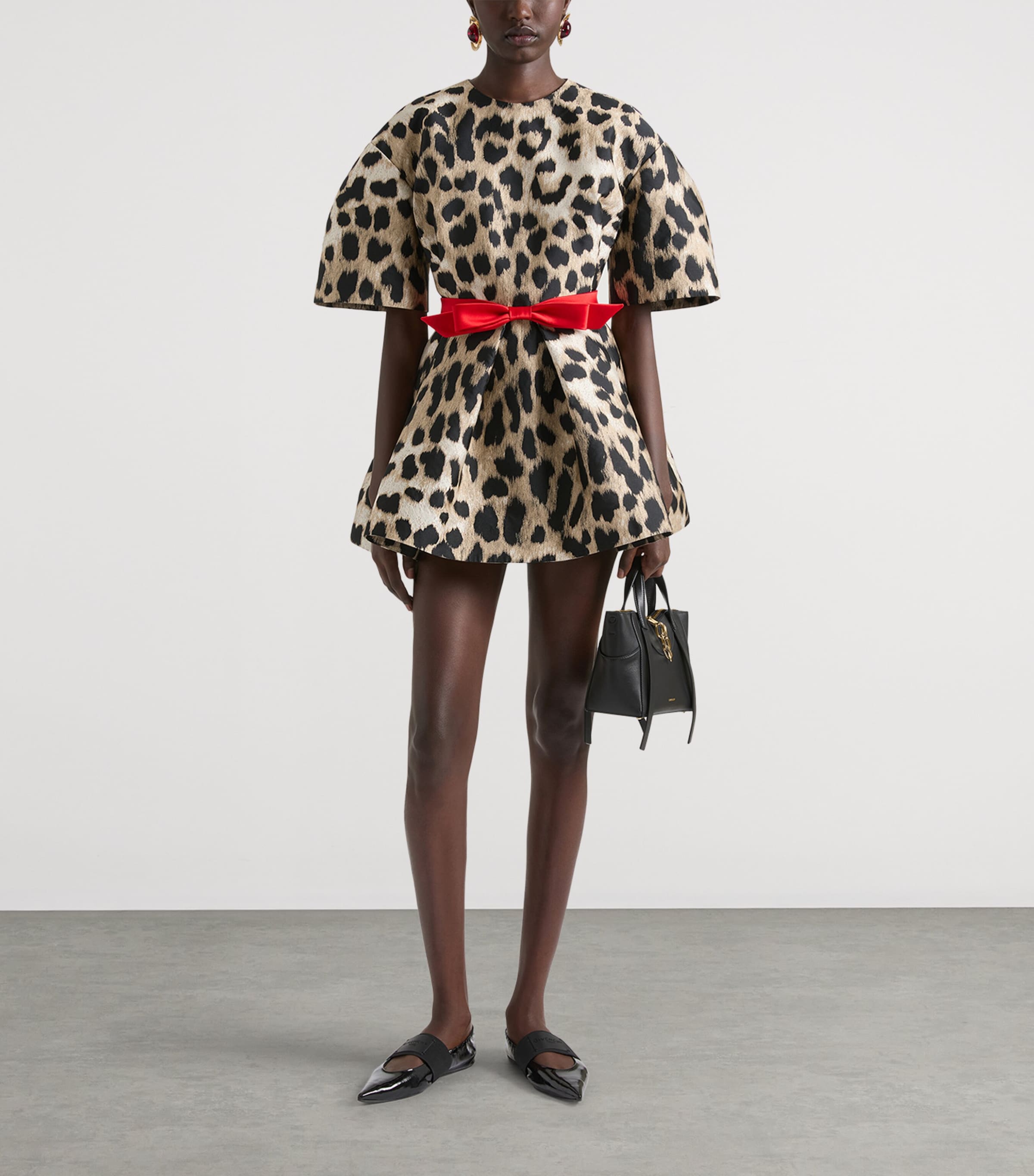 Givenchy Womens Leopard Cocoon Mini Dress Image 2