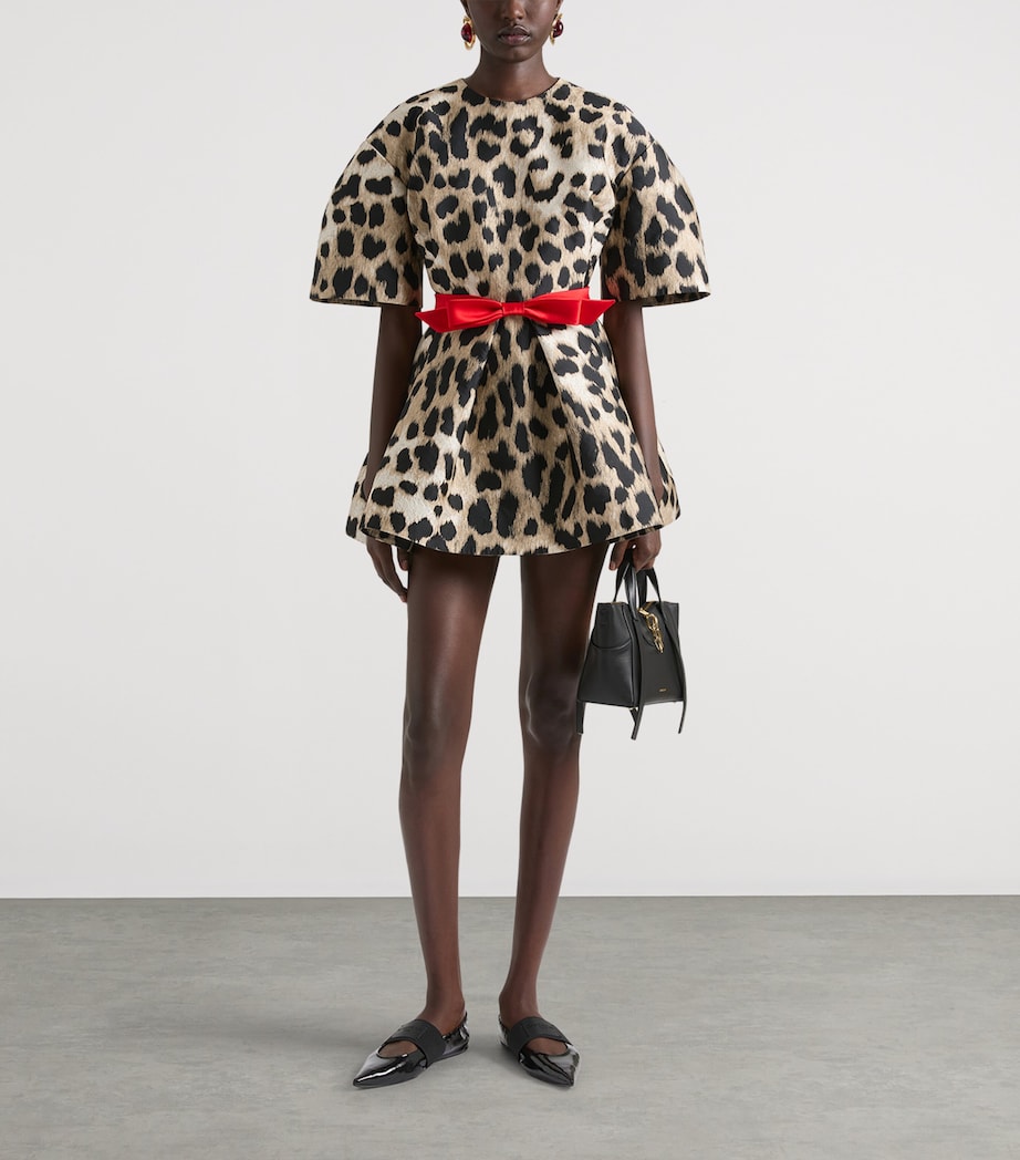 Givenchy Womens Leopard Cocoon Mini Dress Image 2