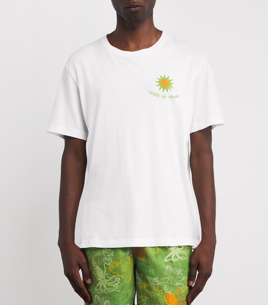 Cotton-Linen Dinis T-Shirt 880 PKT GRN MNDN ORG Image 3