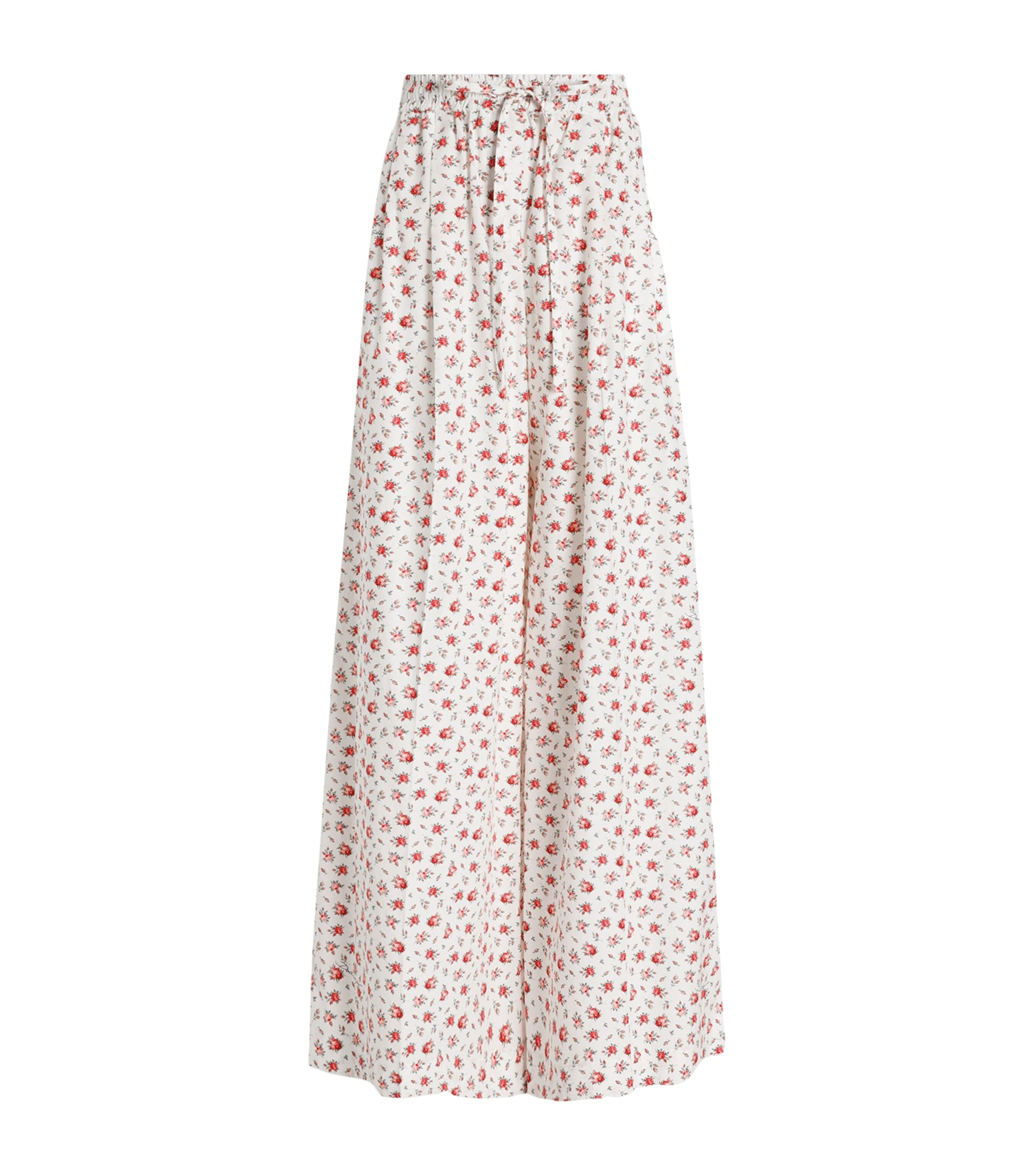 Dolce&Gabbana Womens Cotton-Blend Floral Trousers Rose Image 1