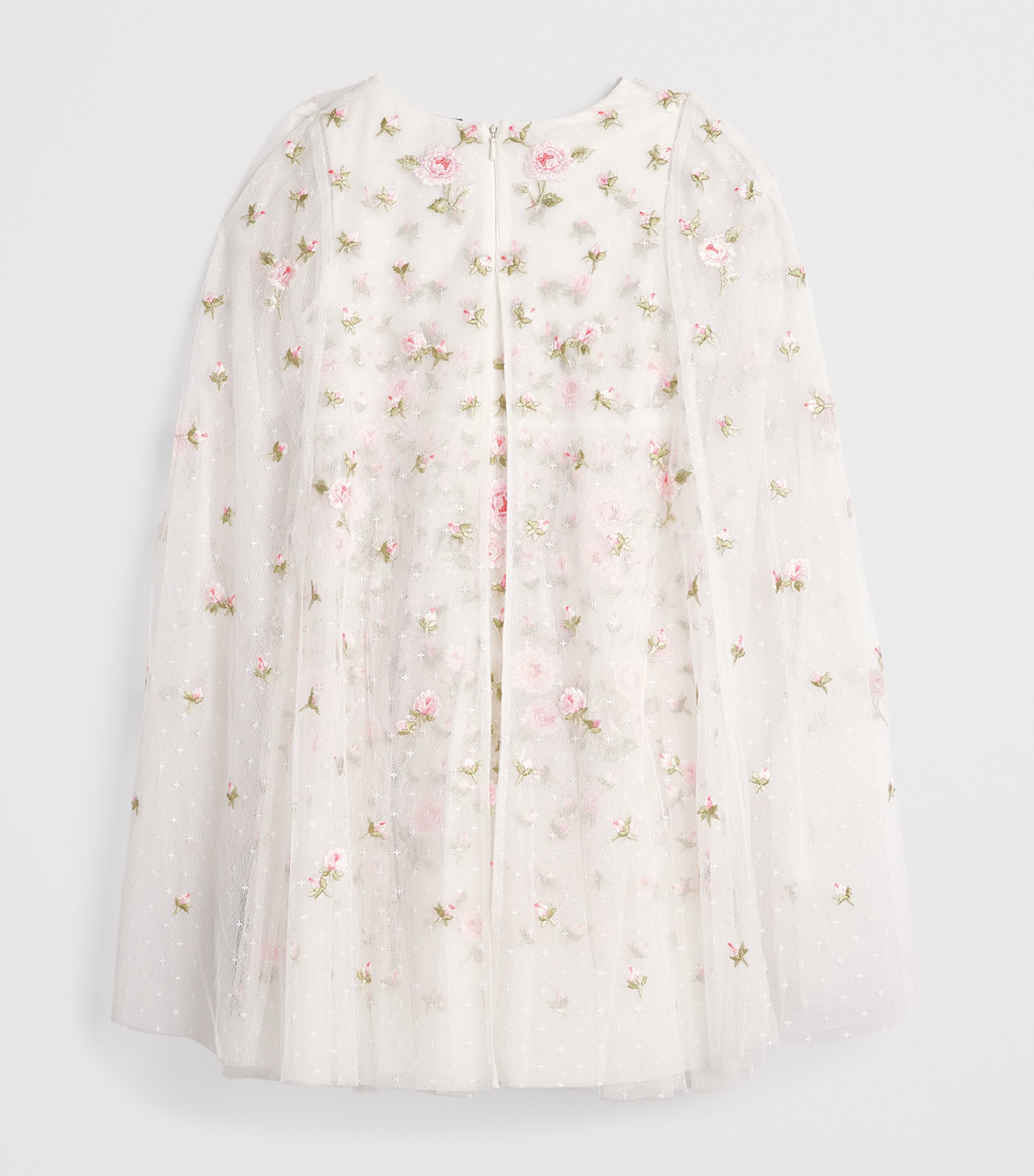 Needle & Thread Rose Bloom Cape Dress (8-12 Years) Swan White Image 2