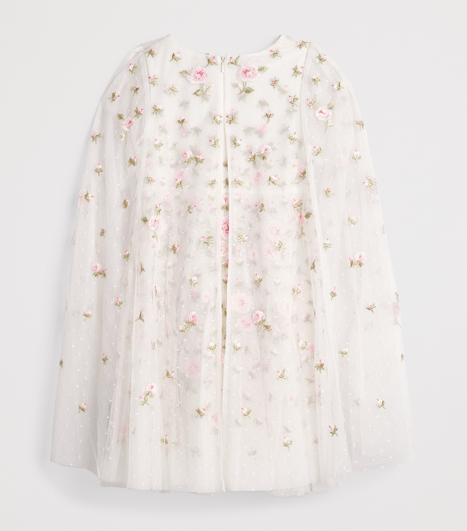 Needle & Thread Rose Bloom Cape Dress (8-12 Years) Swan White Image 2