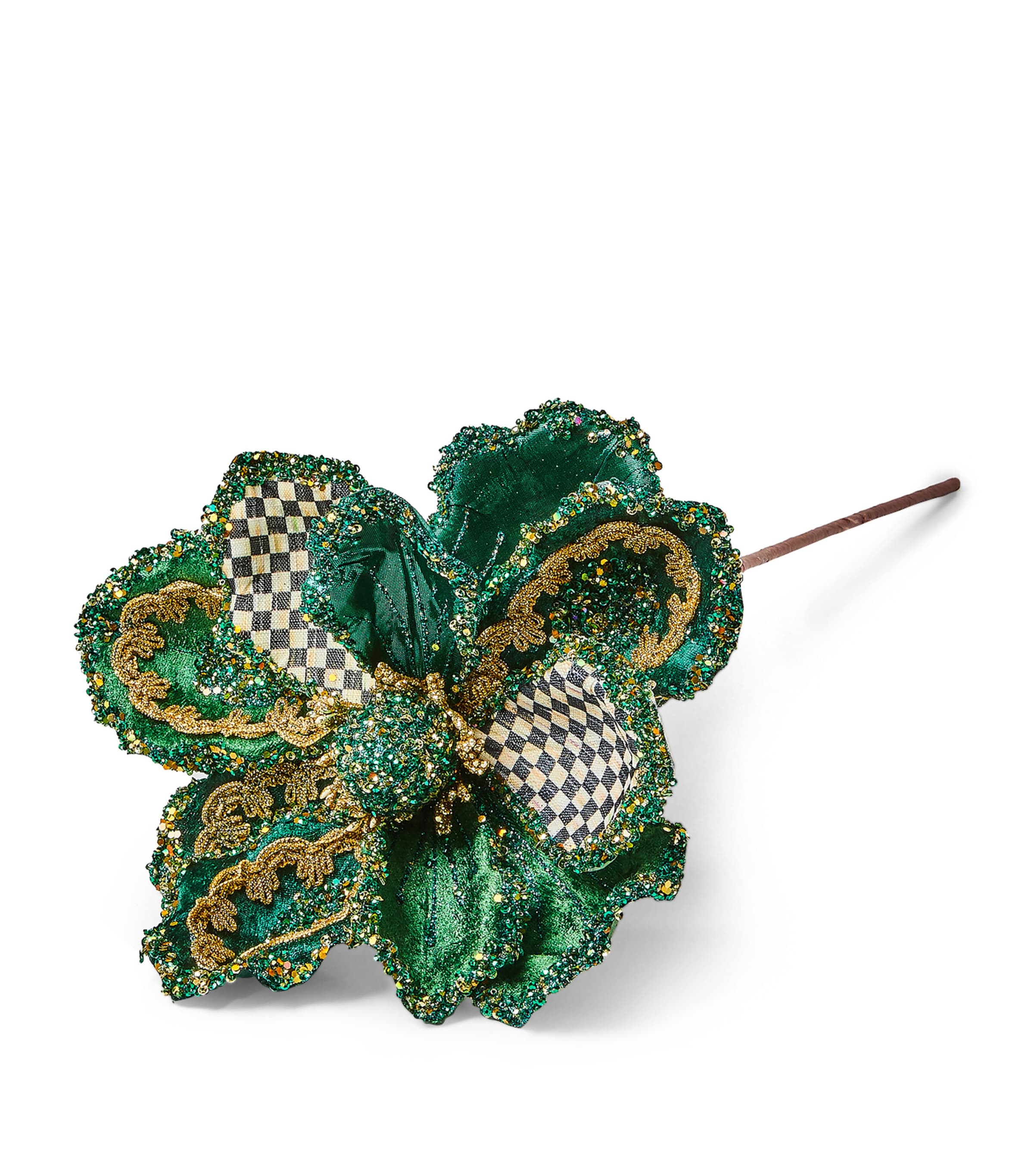 MACKENZIE-CHILDS EMERALD LUXE MAGNOLIA STEM 