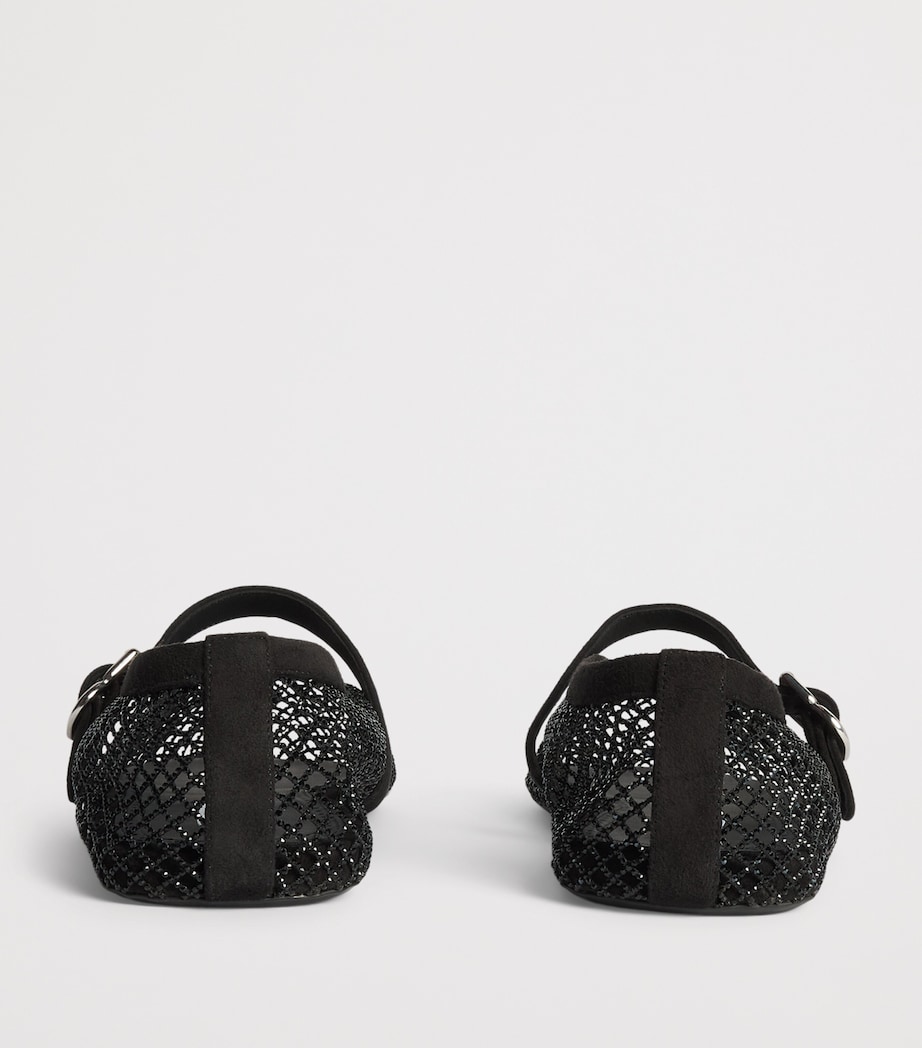 Alaïa Mesh Embellished Ballet Flats Black Image 5