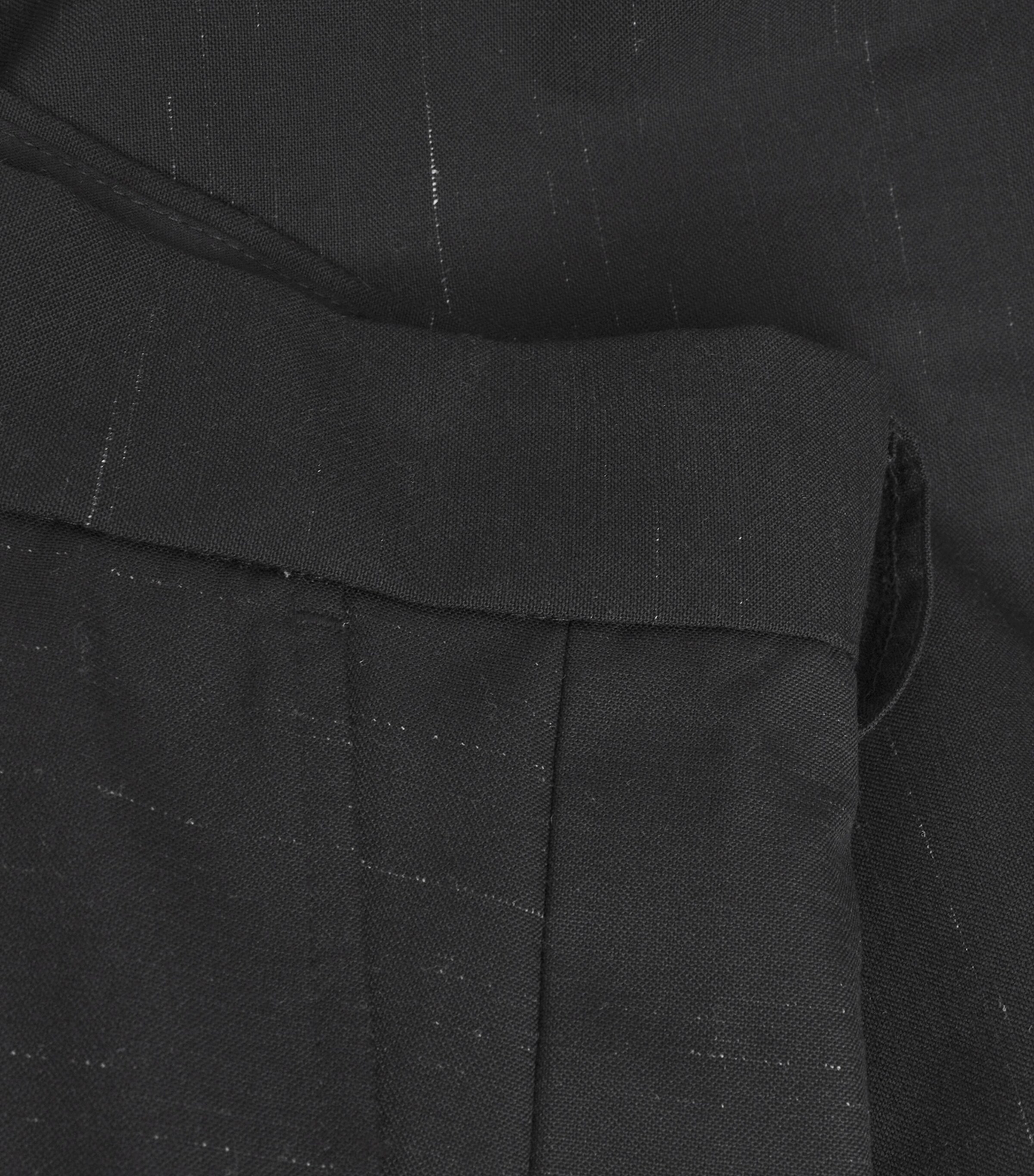 Wool-Linen Heathered Tailored Shorts BLACK Image 5