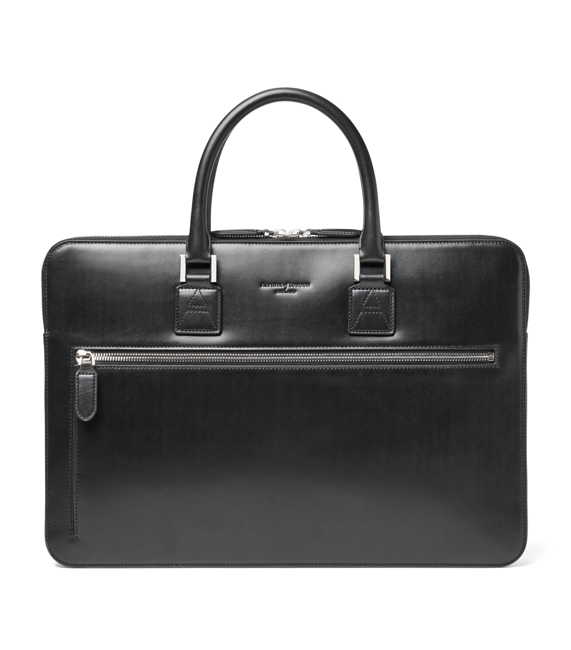 Aspinal Of London Leather Connaught Briefcase In Black