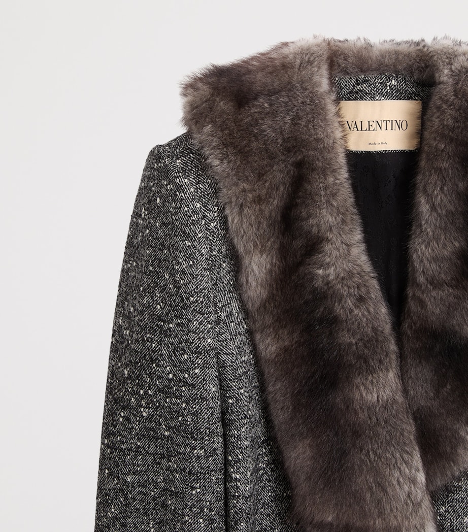 Valentino Womens Bouclé Caban Jacket Image 8