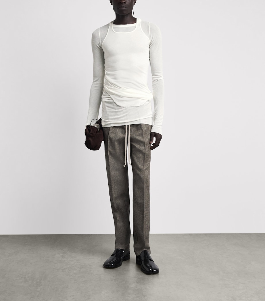 Rick Owens Mens Rib LS Long-Sleeve T-Shirt Milk Image 2