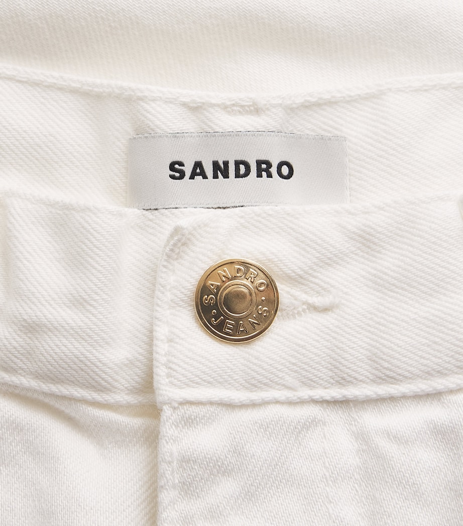 Sandro Paris Womens Barrel Jeans White Image 2