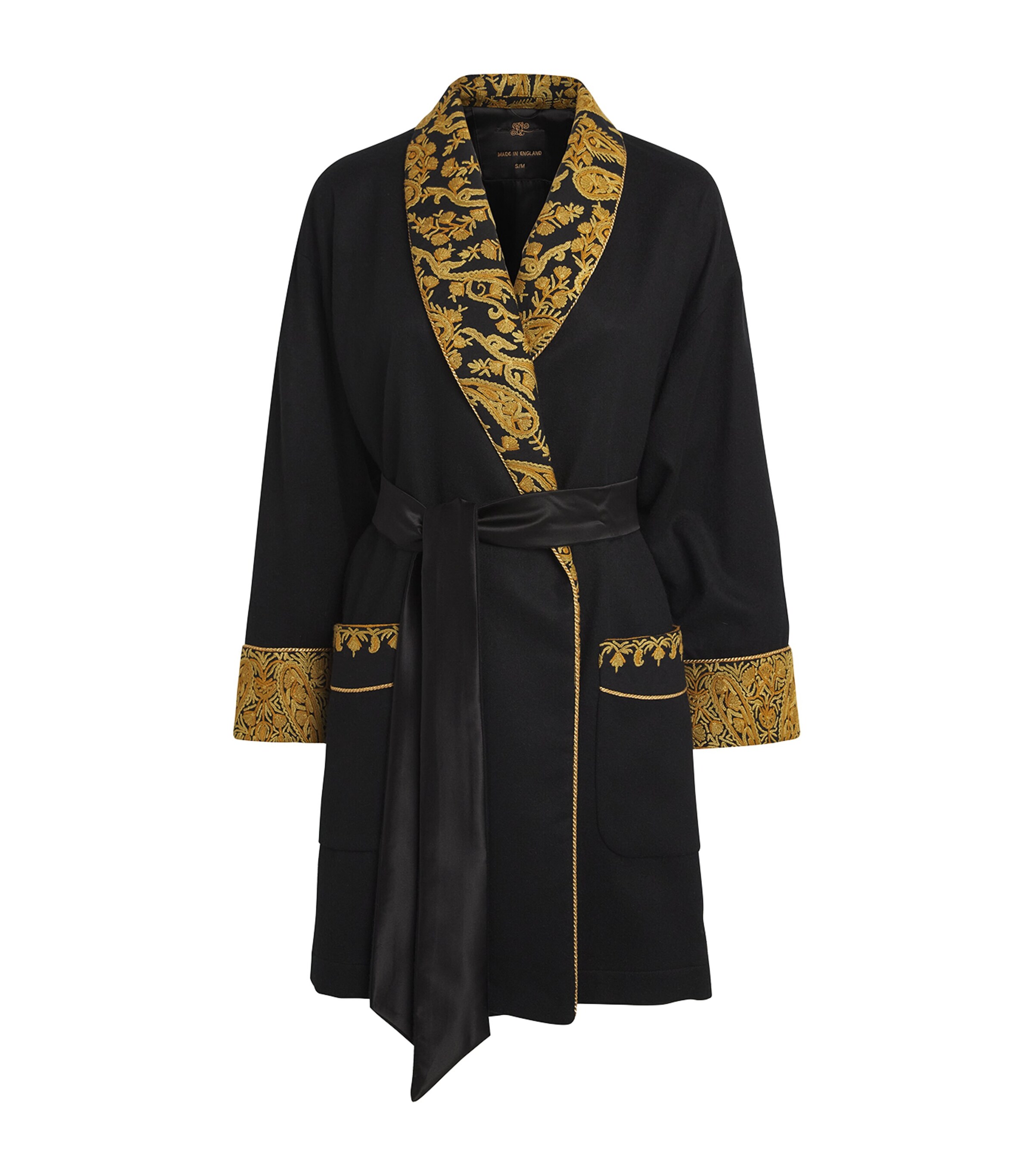 Daniel Hanson Cashmere Queen Smoking Jacket In Black