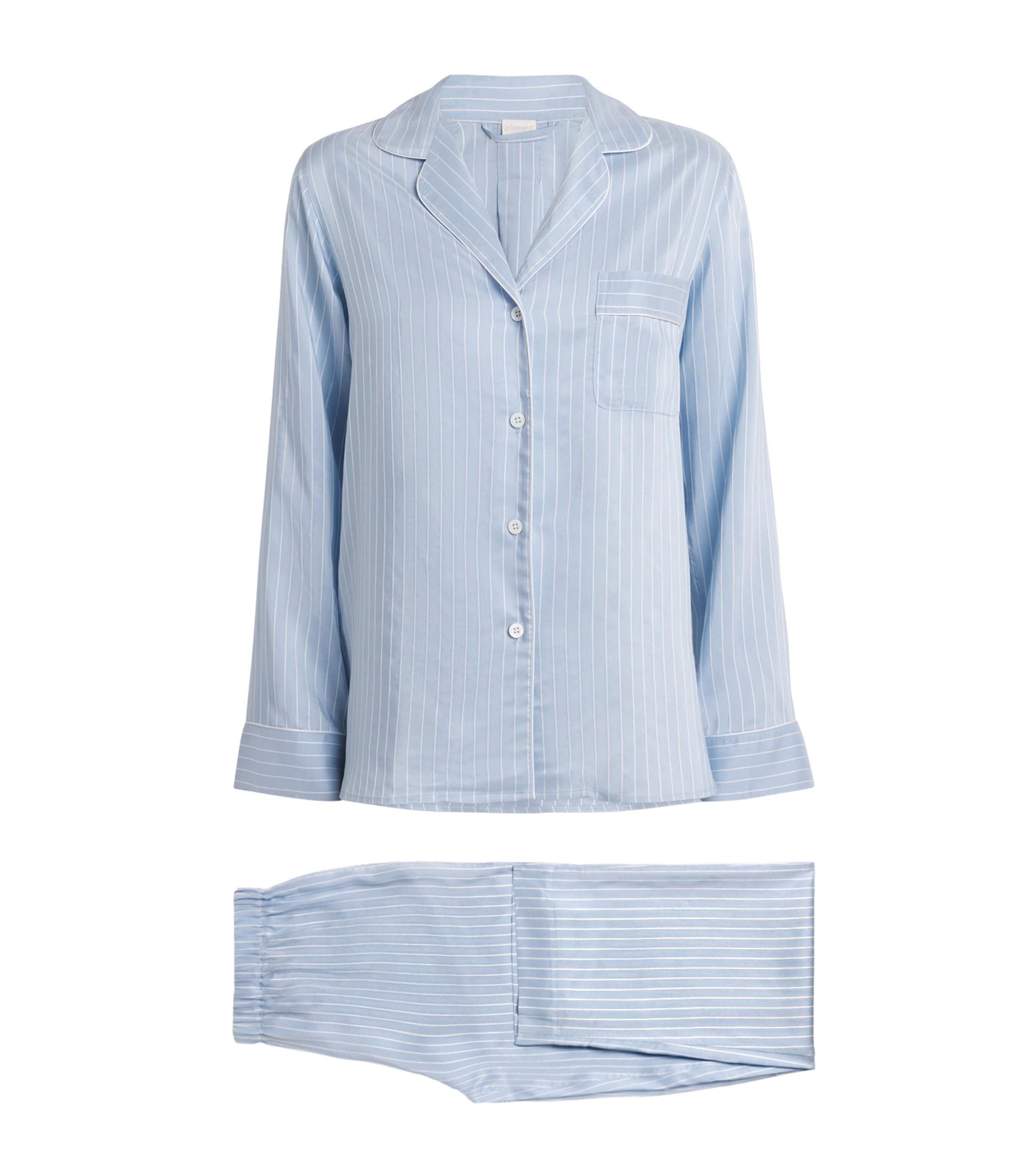 Zimmerli Stripe Pyjama Top In Blue