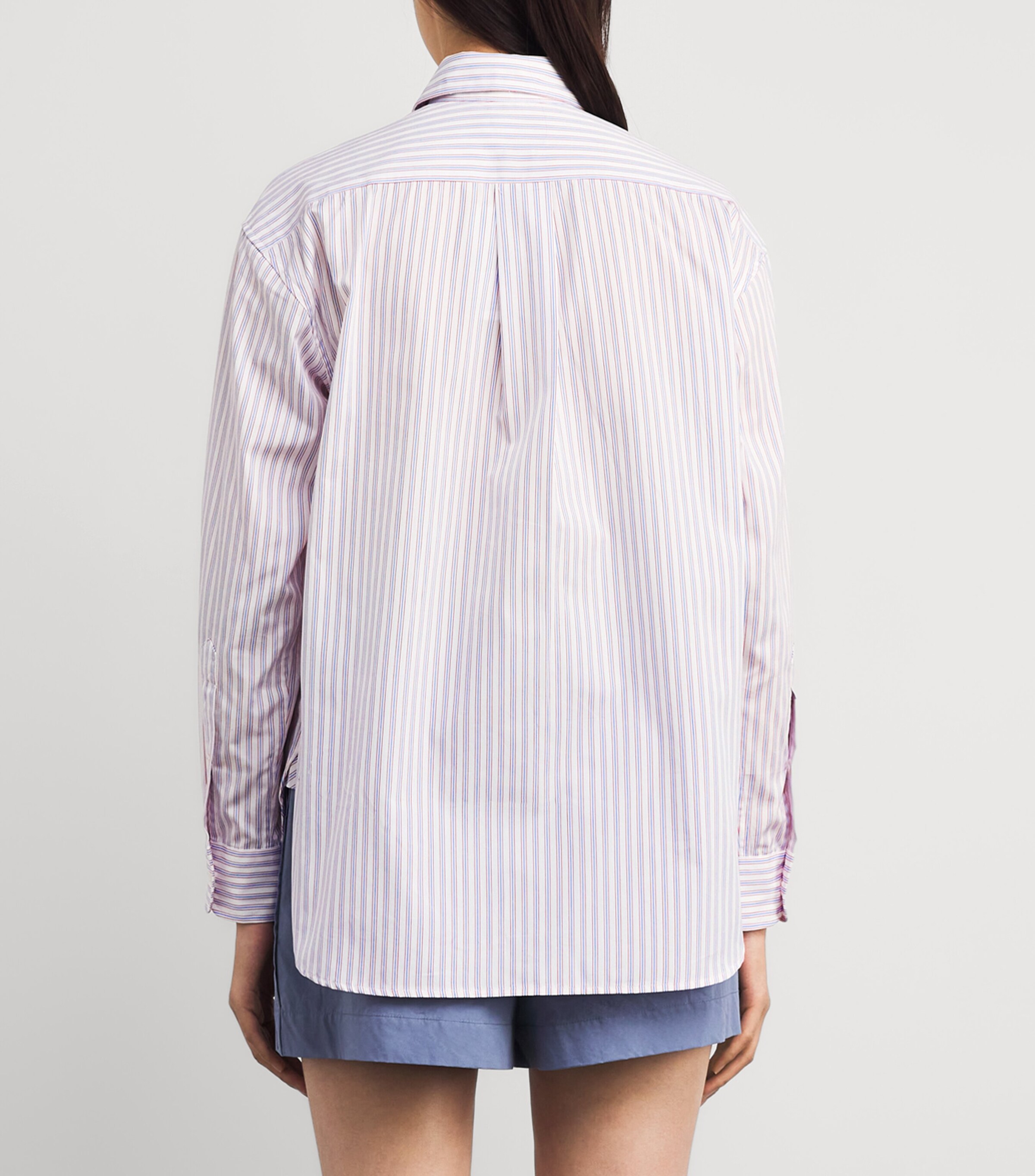 Cotton Stripe Shirt 1968 WHITE RED BLUE Image 4