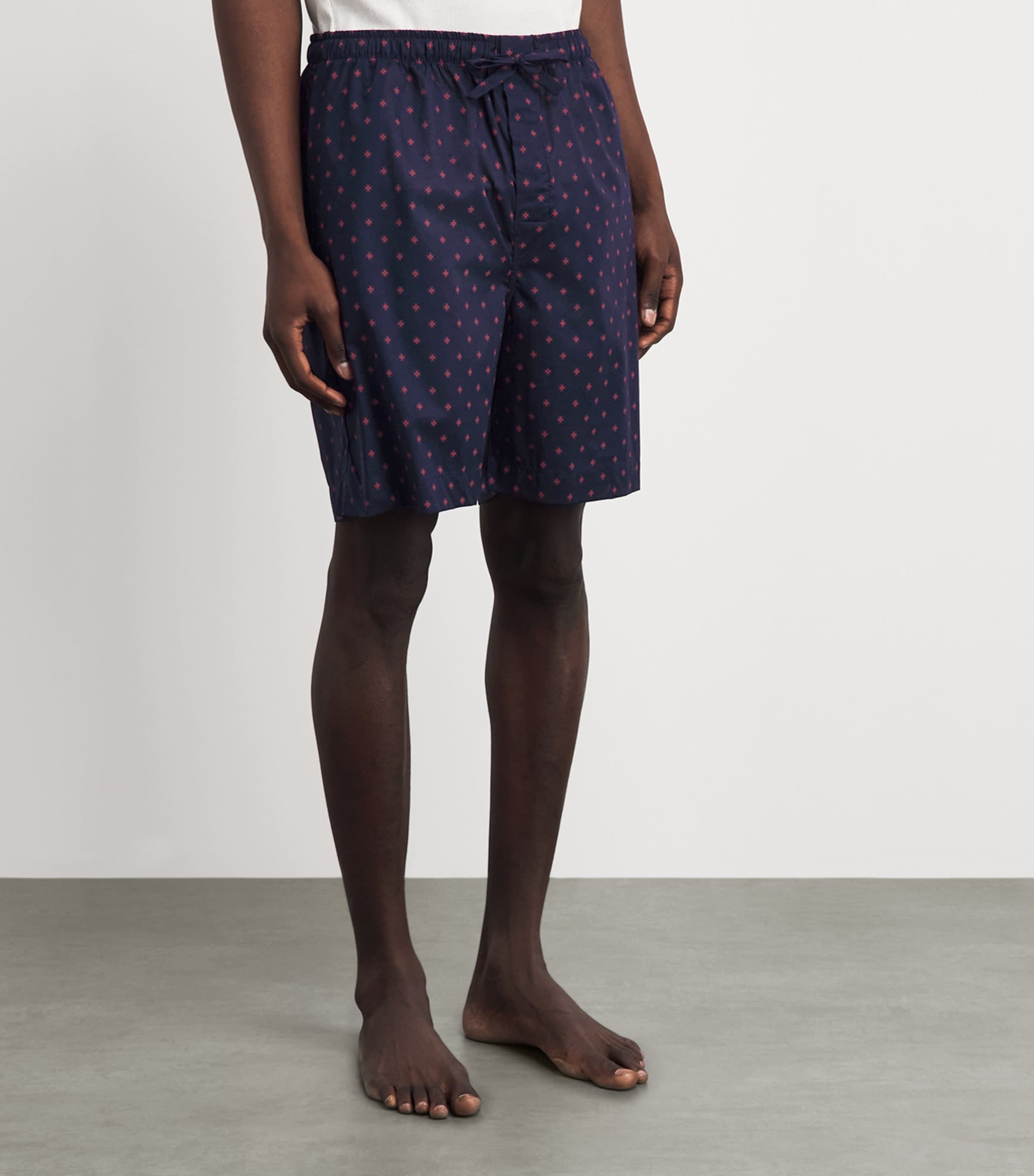 Derek Rose Mens Printed Nelson Lounge Shorts Nav Image 4