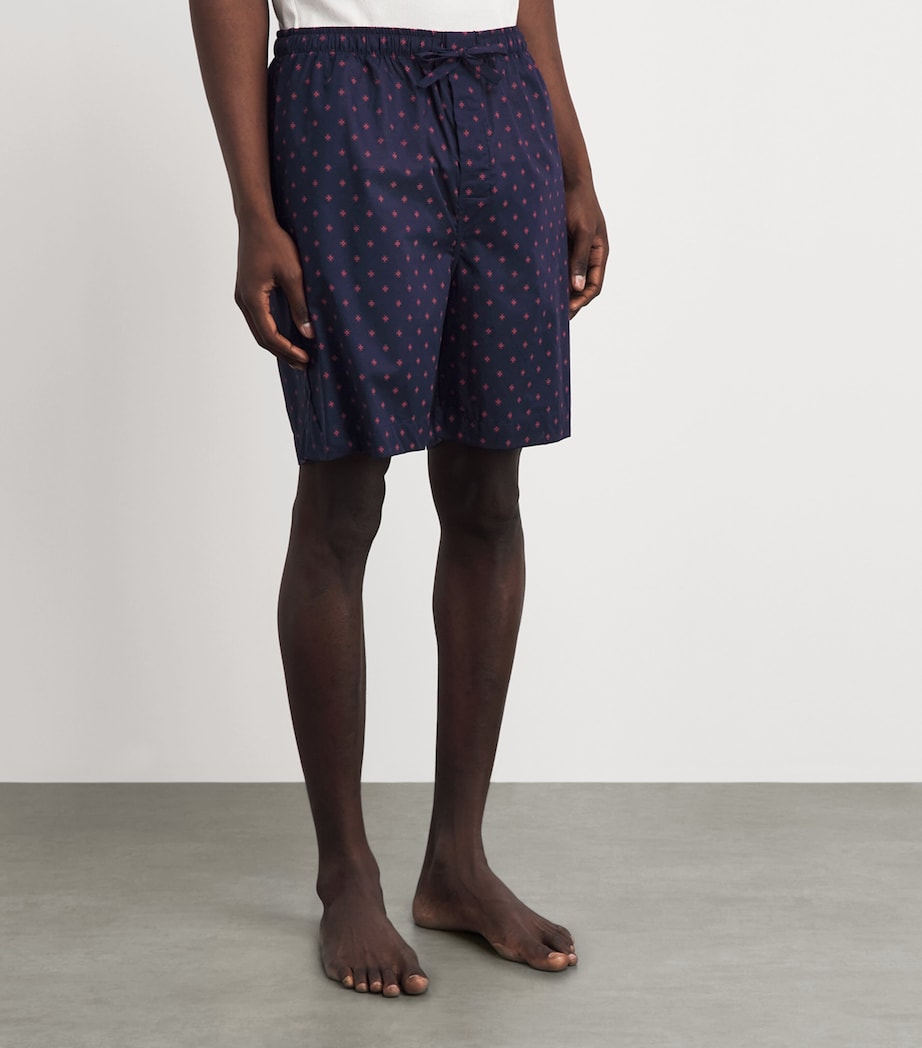 Derek Rose Mens Printed Nelson Lounge Shorts Nav Image 4
