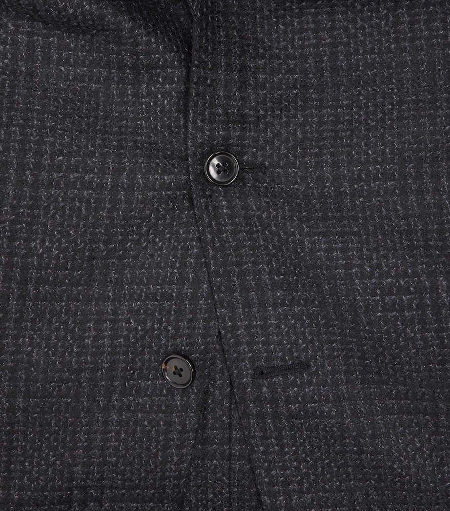 Virgin Wool Check Blazer 013 GREY MELANGE Image 5