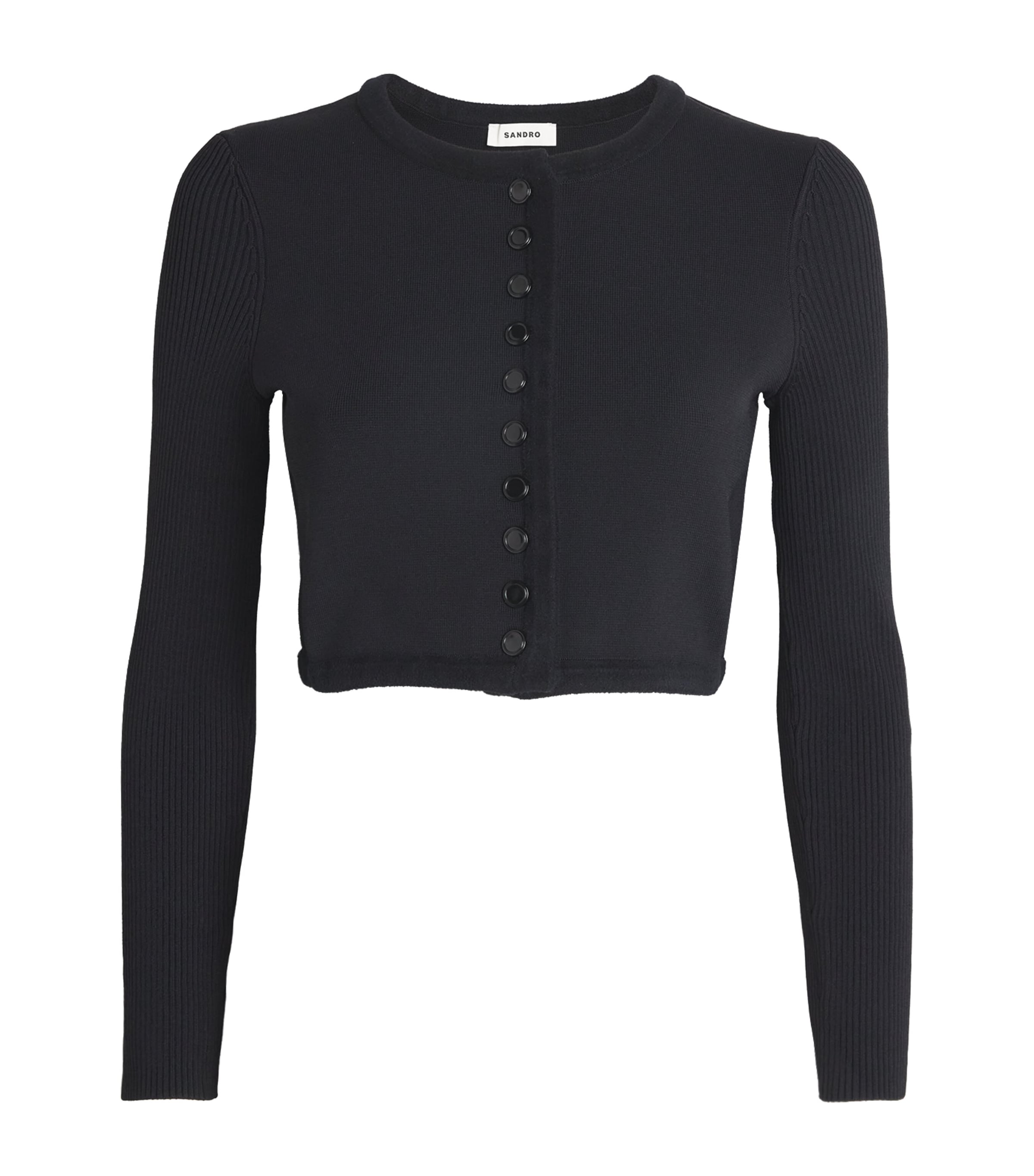 Sandro Cropped Cardigan In Black