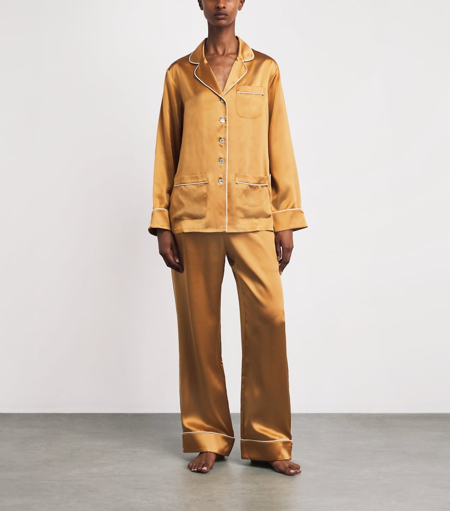 Olivia von Halle Womens Silk Coco Pyjama Set Penny Image 2