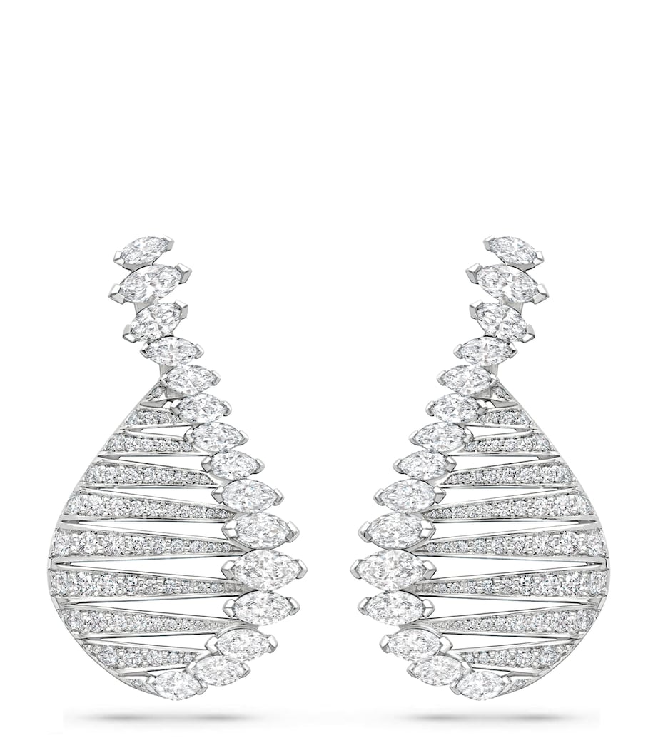 Platinum and Diamond Play of Light Drop Earrings PLATINUM Image 1