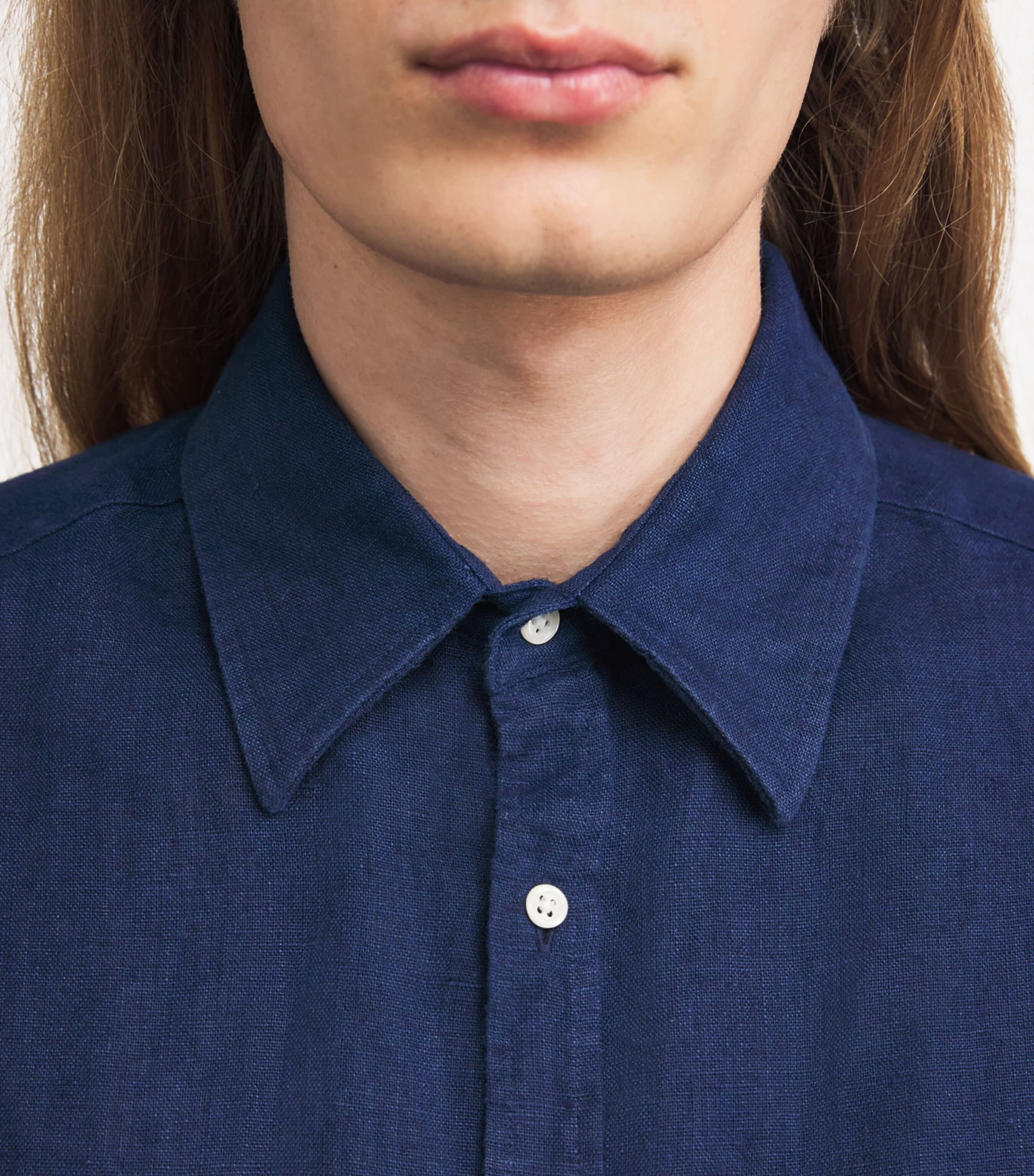 Oliver Spencer Mens Linen Conduit Classic Shirt Navy Image 6