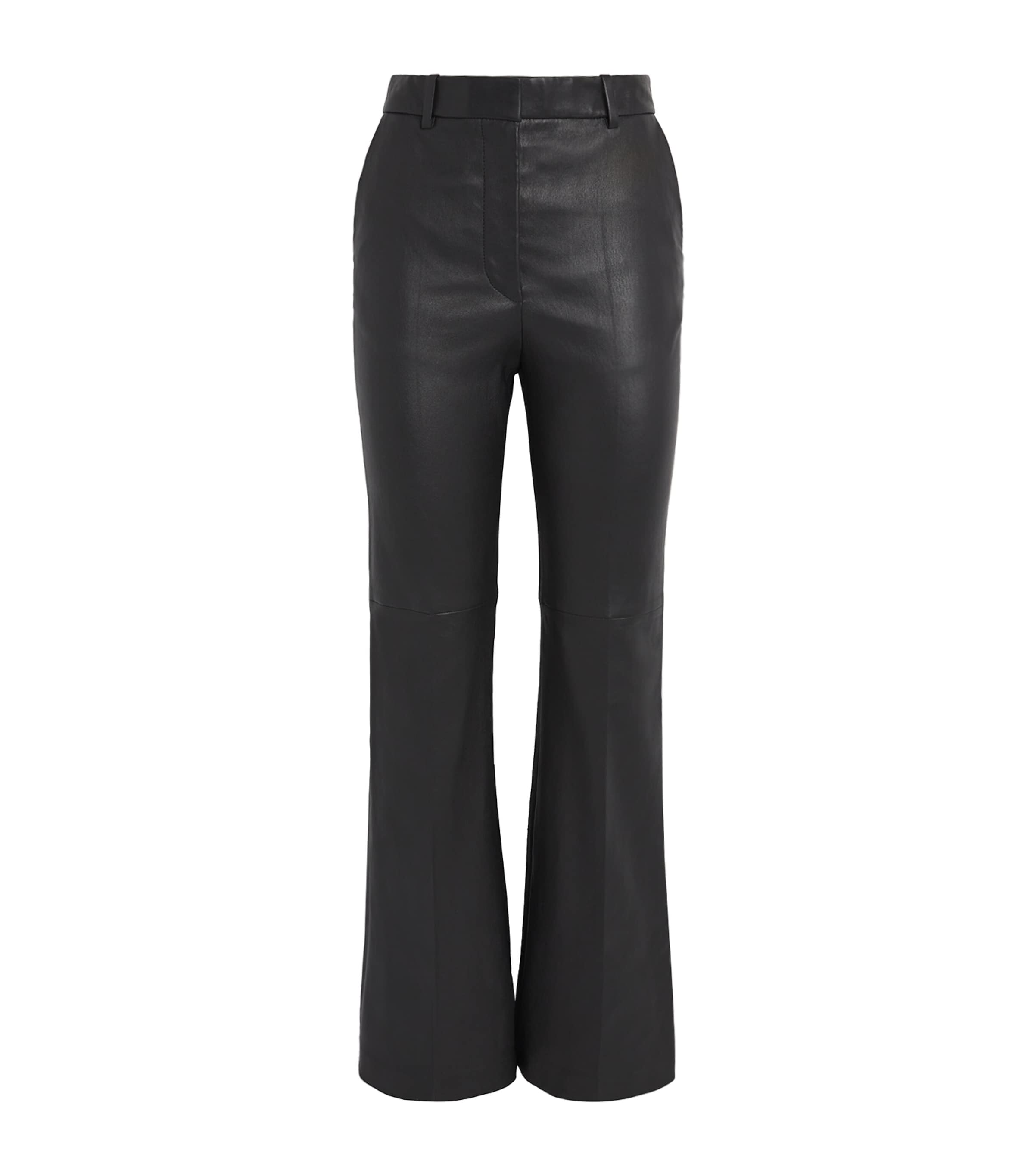 Joseph Leather Tafira Flared Trousers In Black