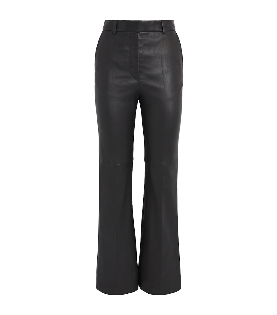 Leather Tafira Flared Trousers BLACK Image 1