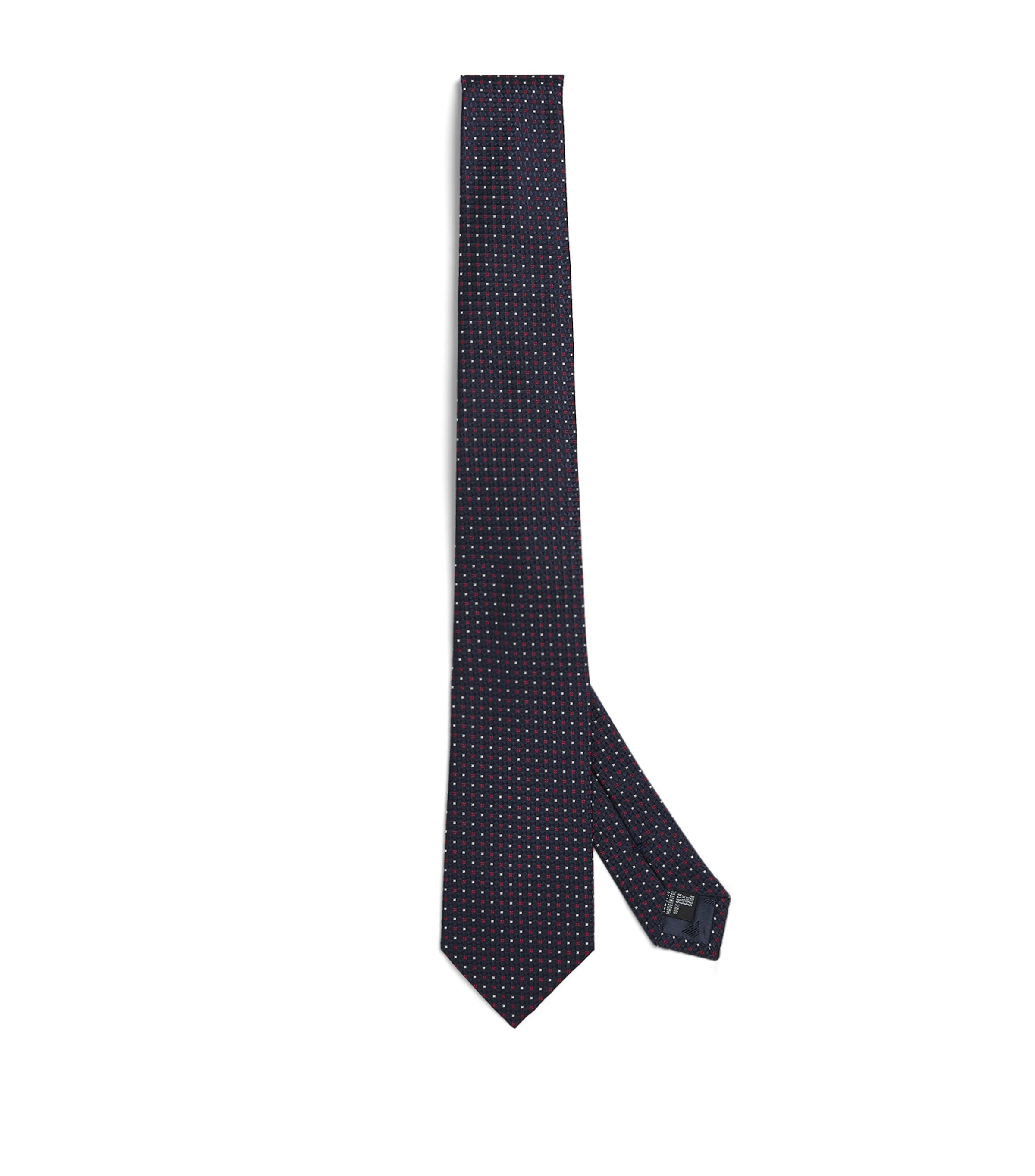 Emporio Armani Silk Geometric Jacquard Tie In Blue