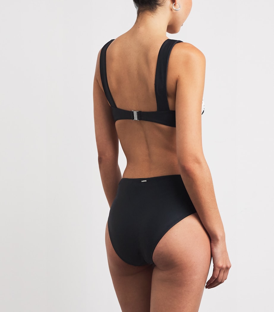 Embroidered Francie High-Rise Bikini Bottoms BLACK MULTI Image 3