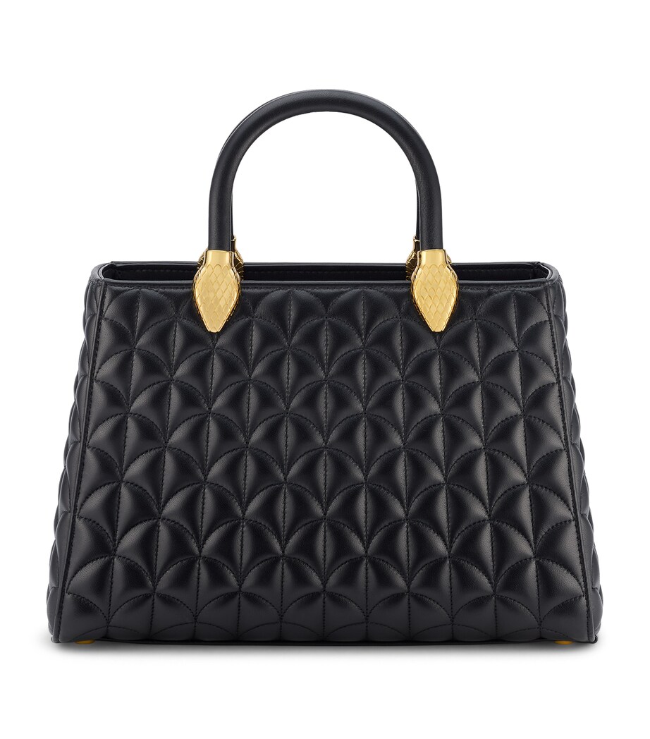 Bvlgari Leather Serpentine Duo Top-Handle Bag Black Image 1