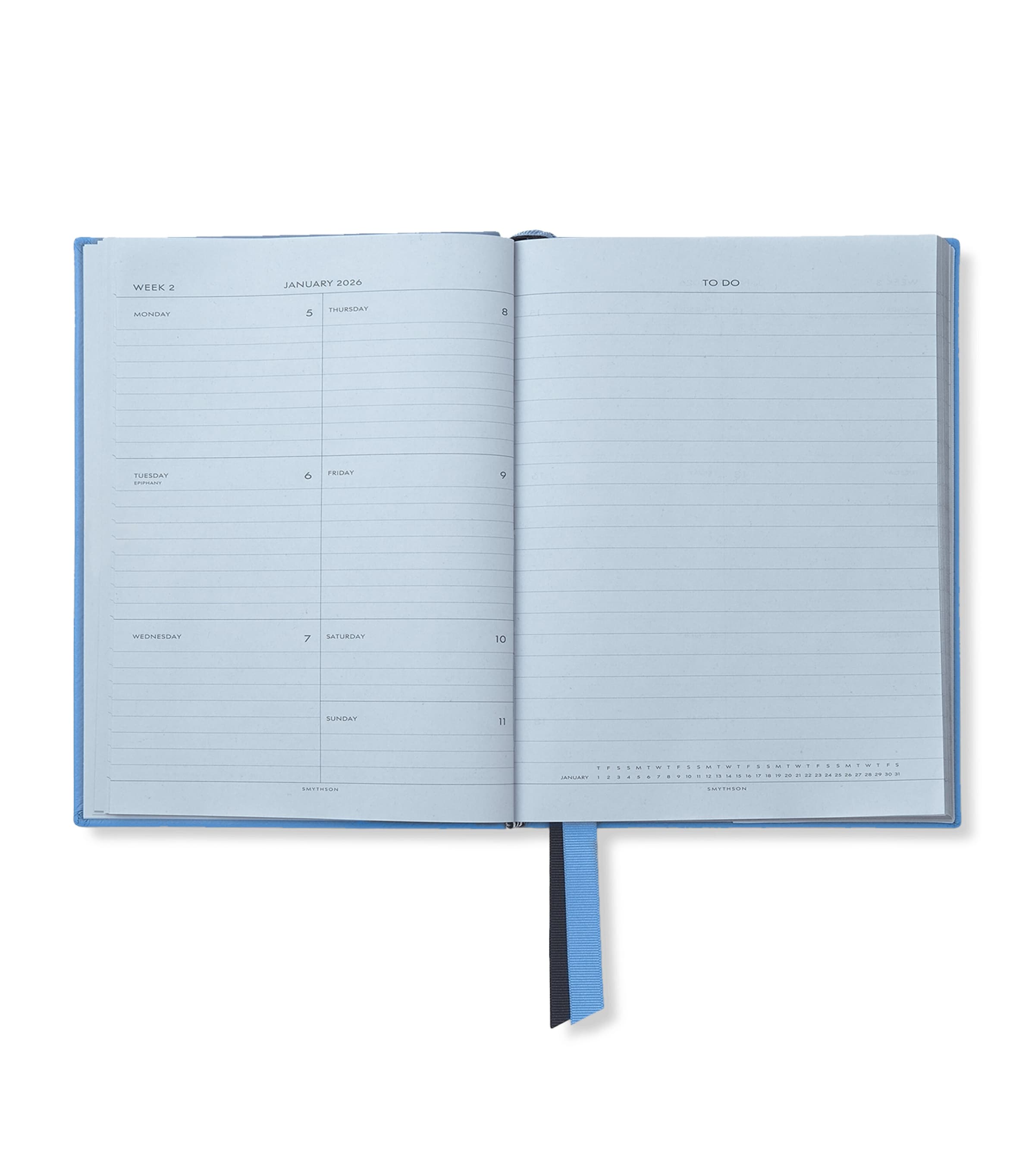 Leather Soho A5 2026 Diary NILE BLUE SS21 Image 2