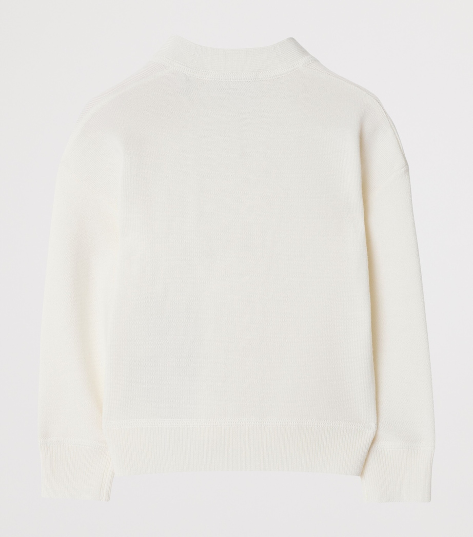 Wool Check-Patch Cardigan (6-24 Months) IVORY Image 2