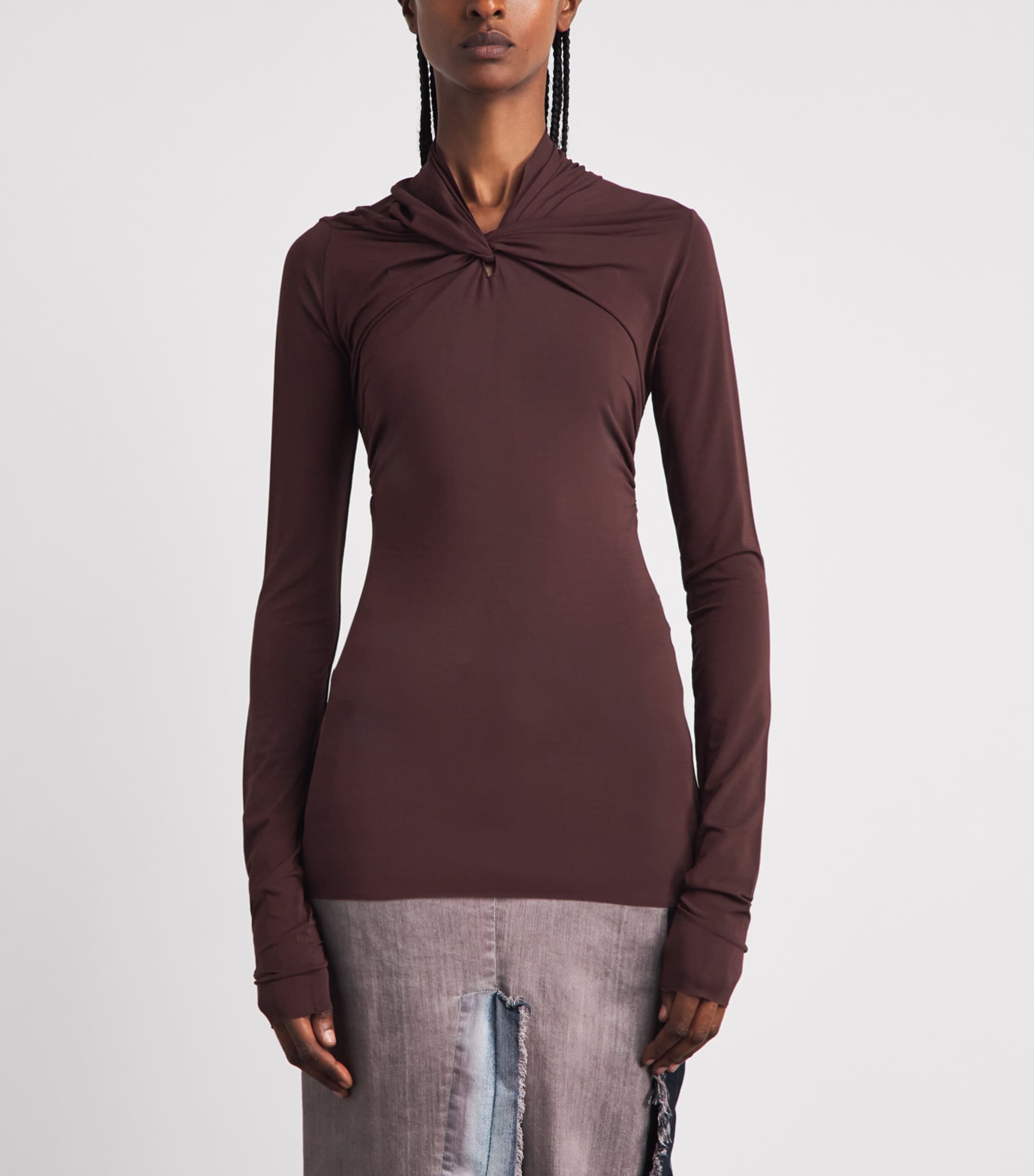 Rick Owens Womens Twisted Kail Top Wine Image 4
