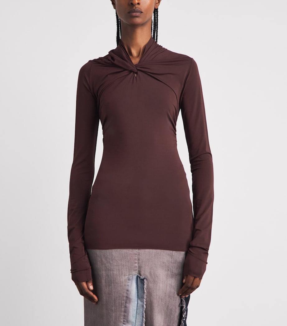 Rick Owens Womens Twisted Kail Top Wine Image 4