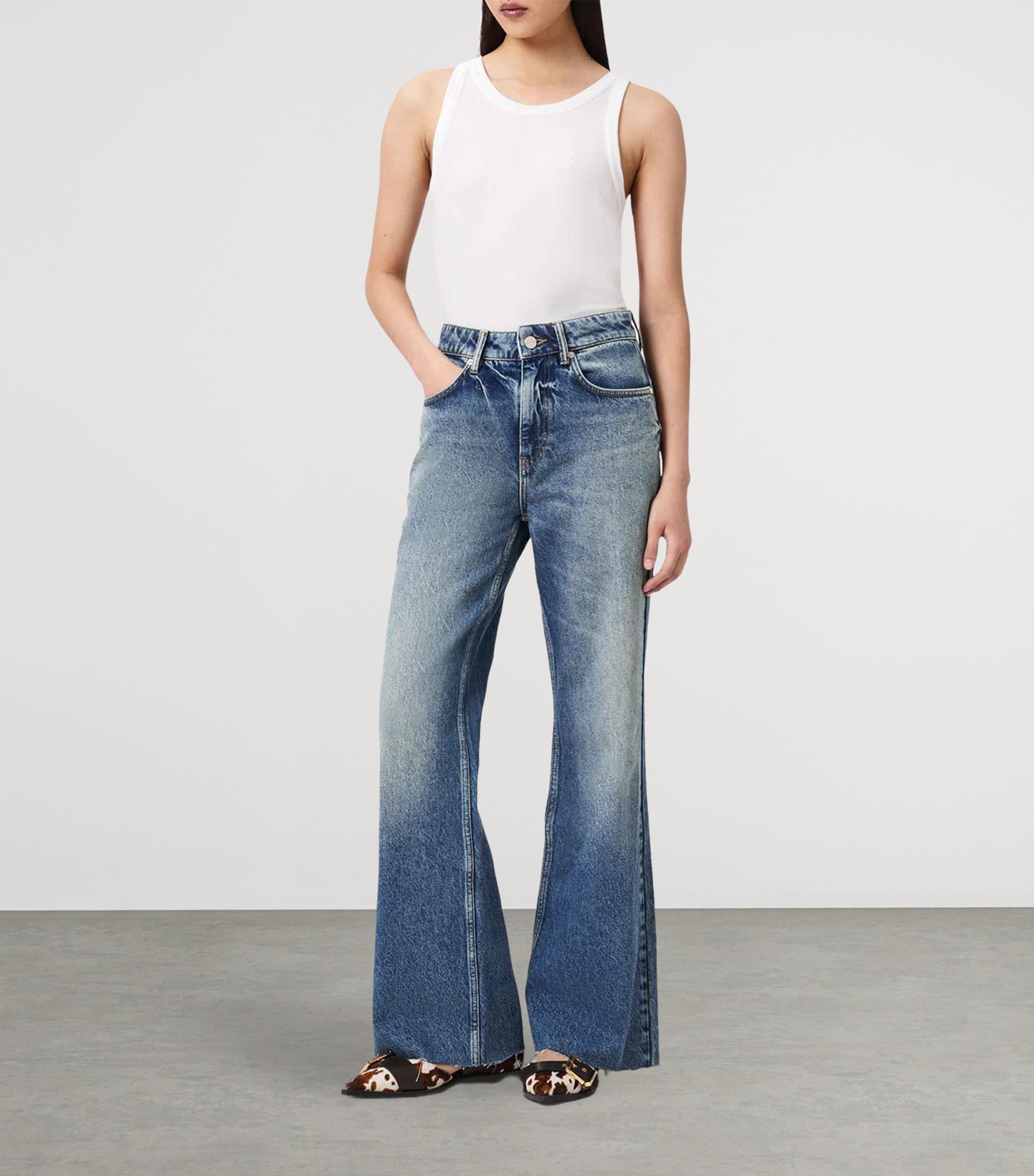 AllSaints Womens Ember Flared Jeans Vintage Indigo Image 6