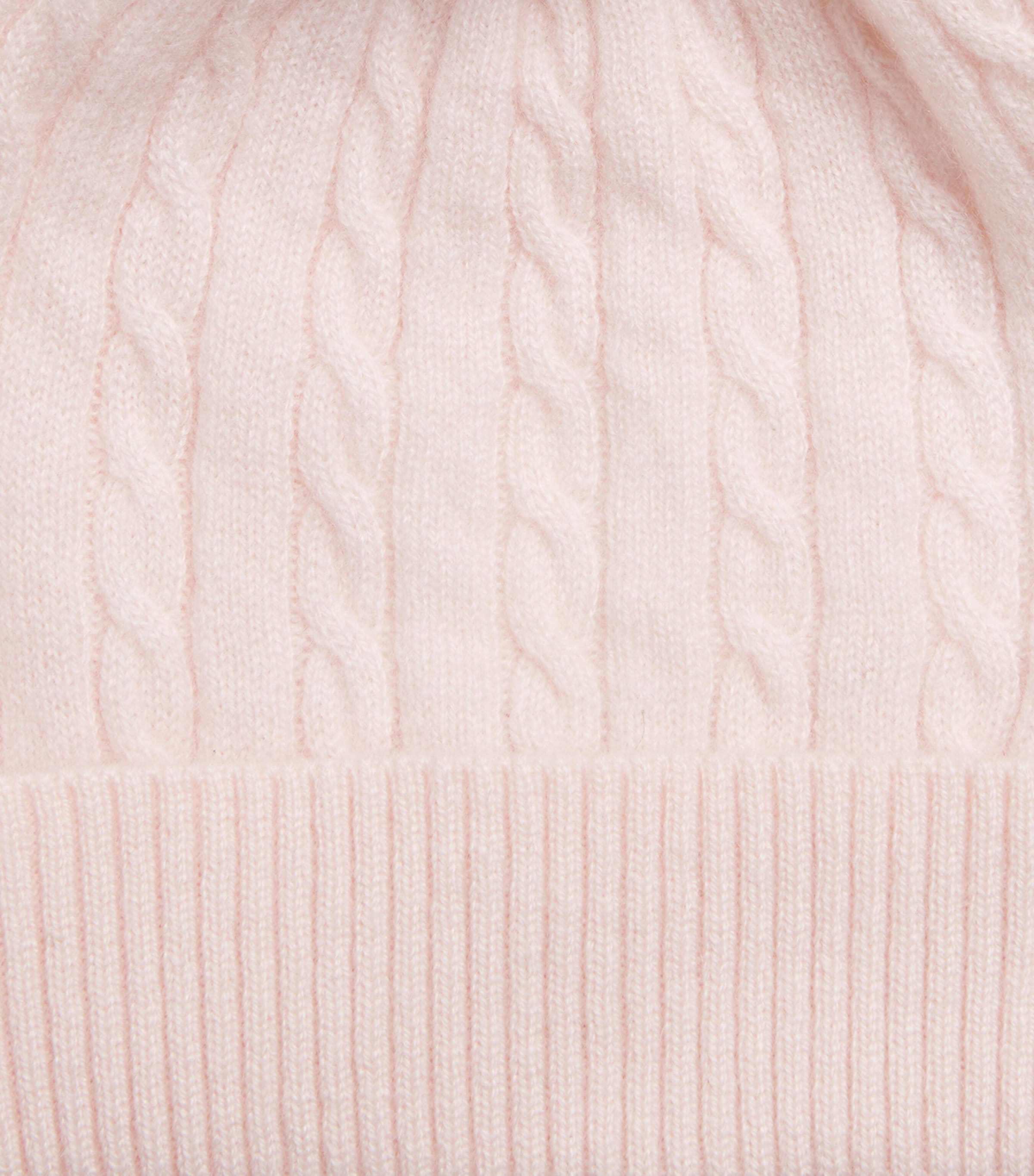 Cashmere Cable-Knit Beanie PALE PINK MELANGE Image 3