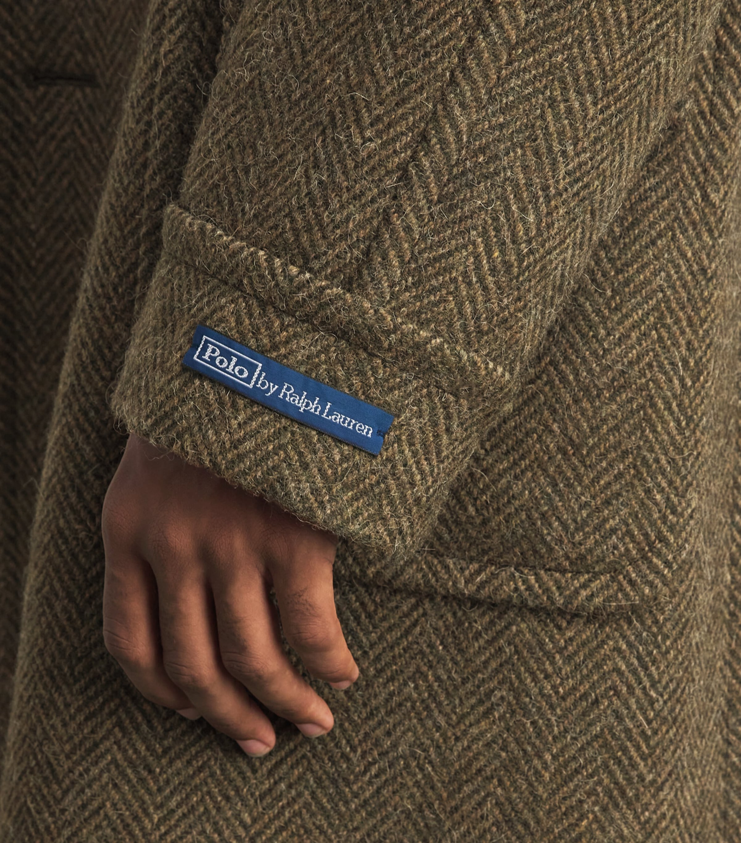 Polo Ralph Lauren Mens Wool Tweed Polo Coat Loden Multi Image 3