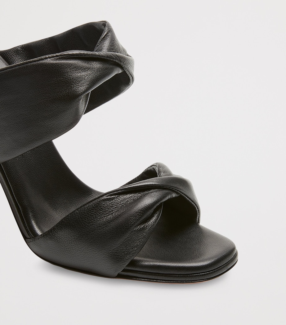 Leather Twist Heeled Sandals 95 BLACK Image 5