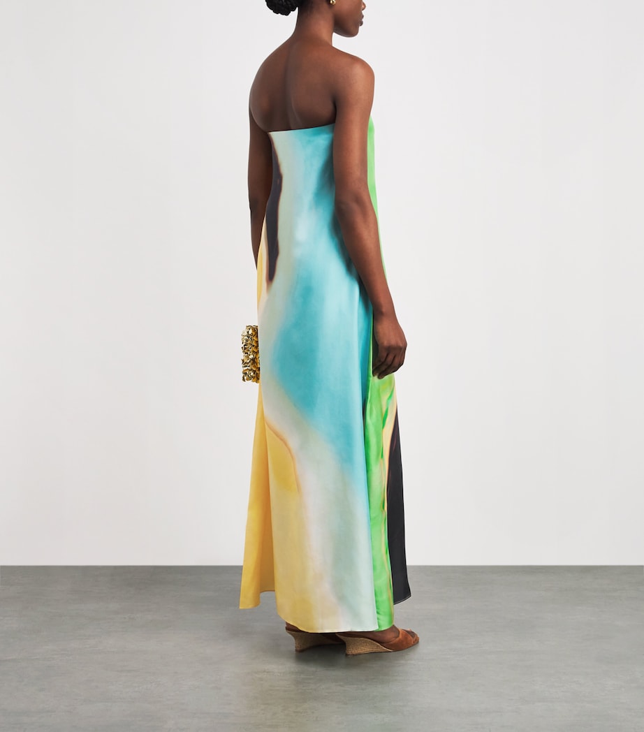 Christopher Esber Womens Silk Twill Aura Maxi Dress Valencia/ Multi Image 4
