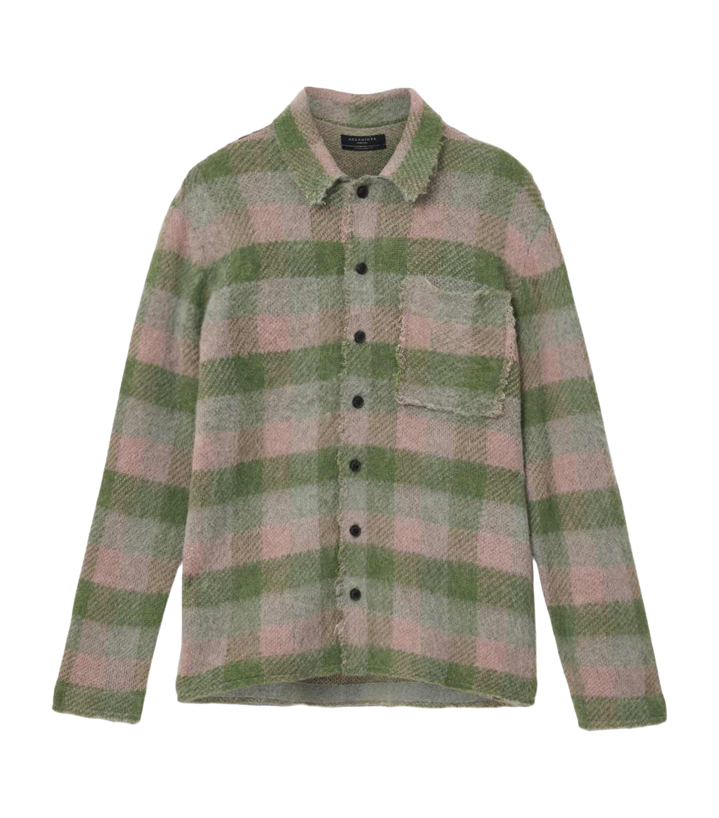 AllSaints Mens Check Adler Shirt Sunbaked Pink Image 1