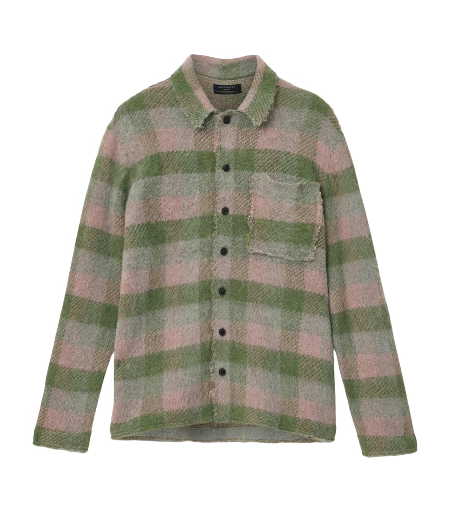 AllSaints Mens Check Adler Shirt Sunbaked Pink Image 1