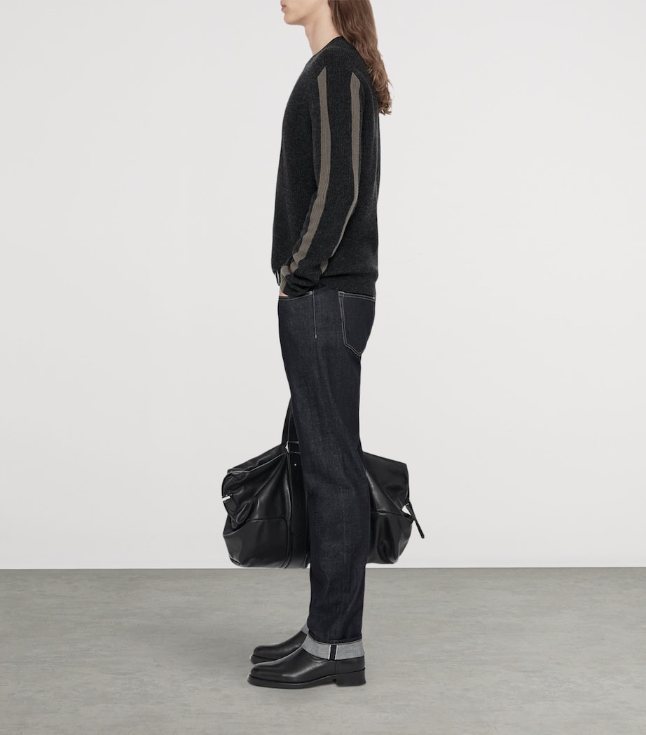 AllSaints Mens Merino Wool Hawke Sweater Charcoal Grey Image 8