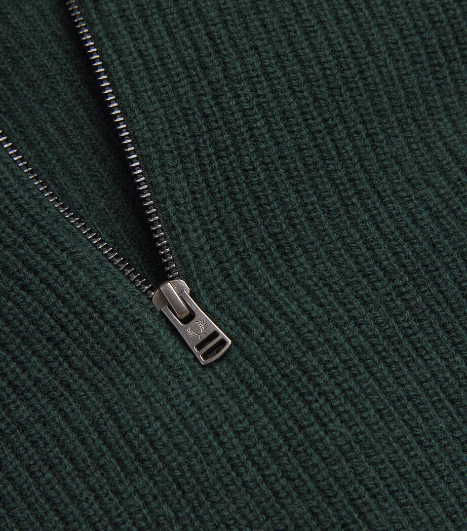 Wool Half-Zip Sweatshirt Q20-NIGHT GREEN Image 2