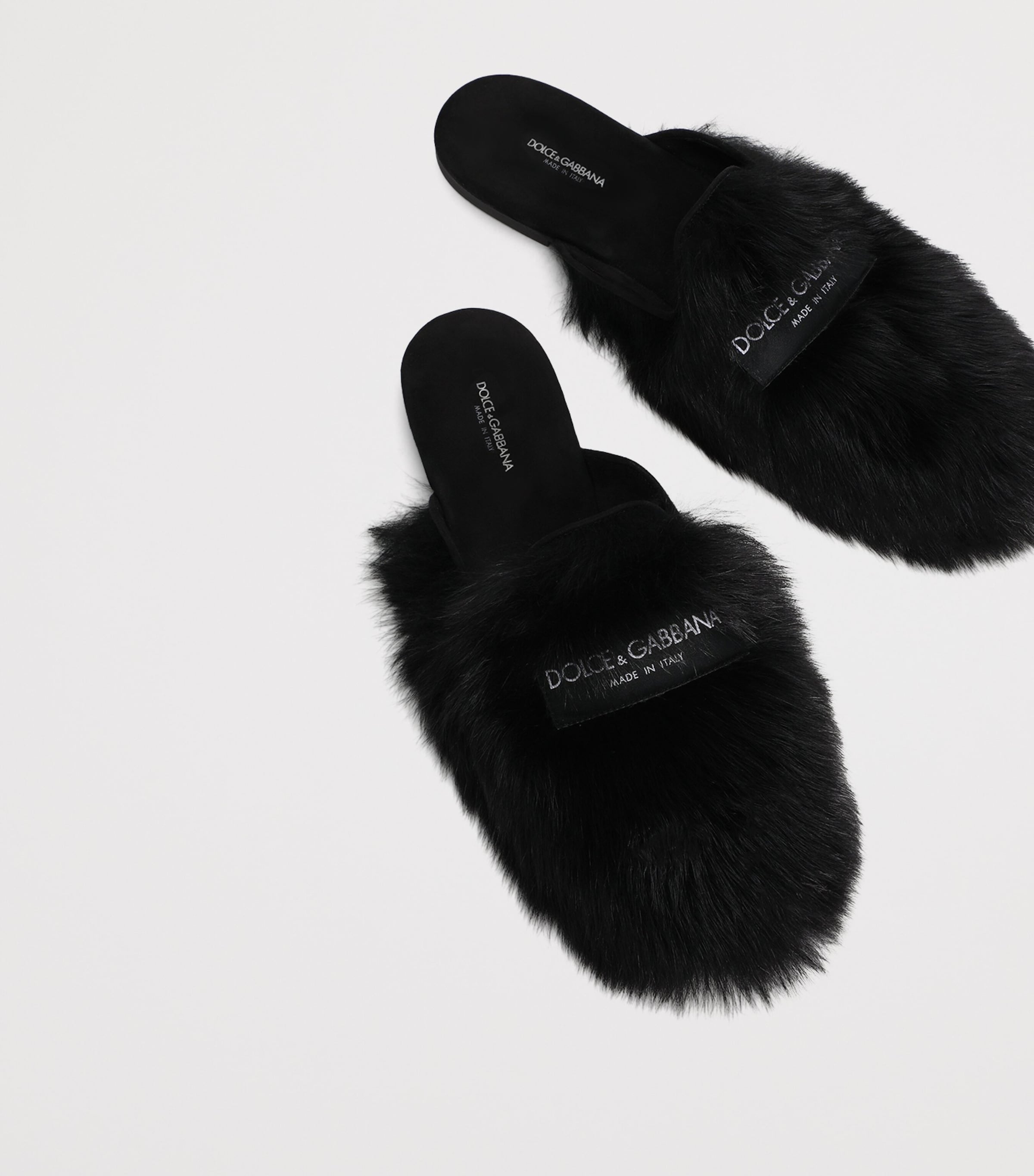 Dolce&Gabbana Shearling Slippers Blac Image 3