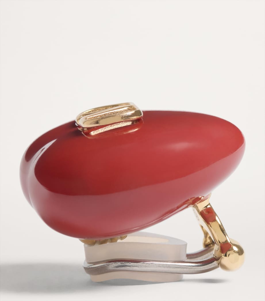 Heart VLogo Clip-On Earrings R4X Image 2