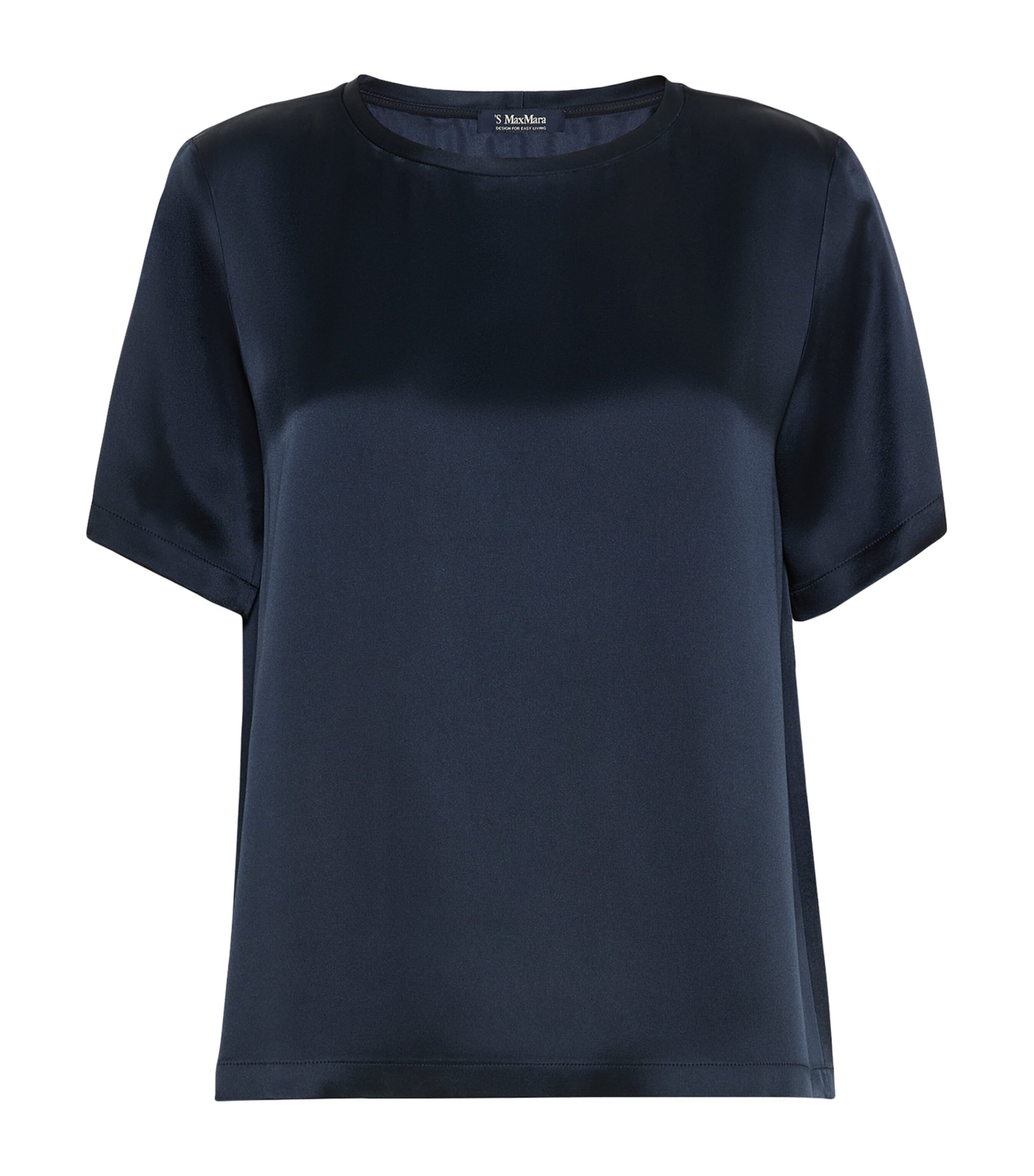 Max Mara Womens Satin T-Shirt Midnightblue Image 1