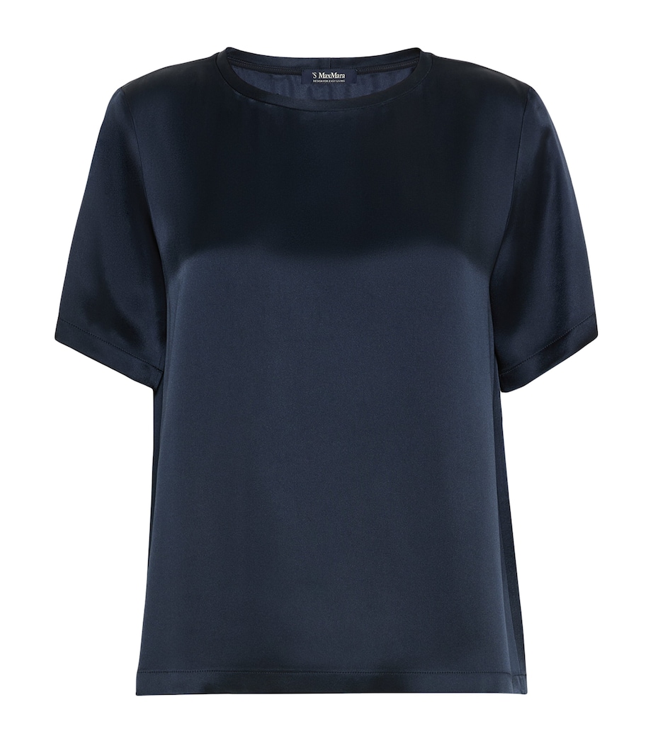 Max Mara Womens Satin T-Shirt Midnightblue Image 1