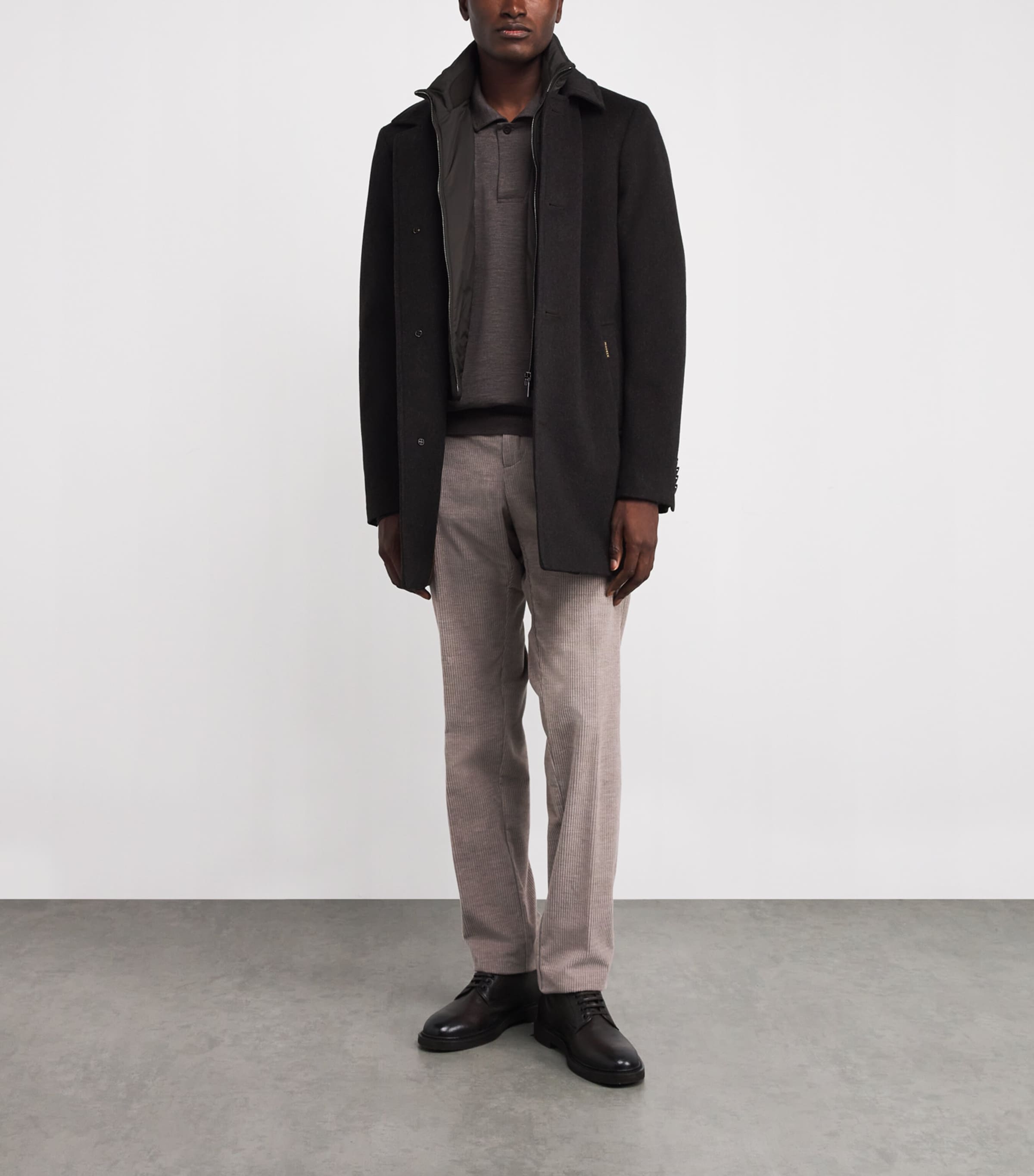 Wool-Cashmere Fur-Trim Down Overcoat U0202 MORO Image 2