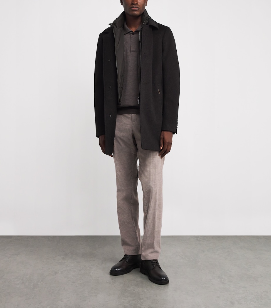 Wool-Cashmere Fur-Trim Down Overcoat U0202 MORO Image 2