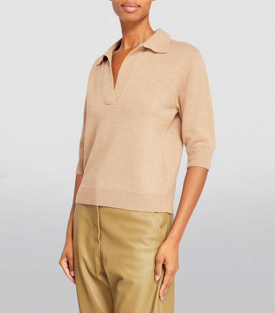 Yves Salomon Womens Wool-Cashmere Collared Sweater Image 3