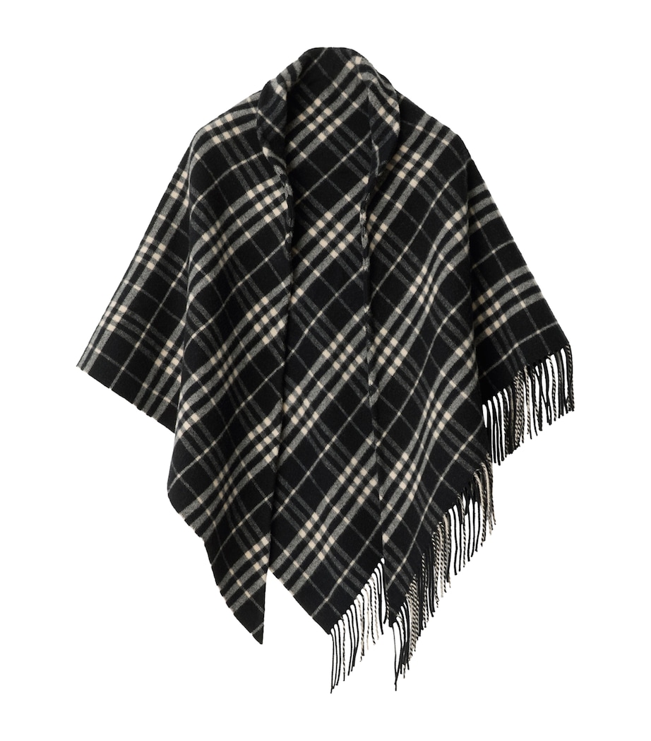 Wool-Cashmere Check Cape BLACK/CALICO IP CHK Image 1