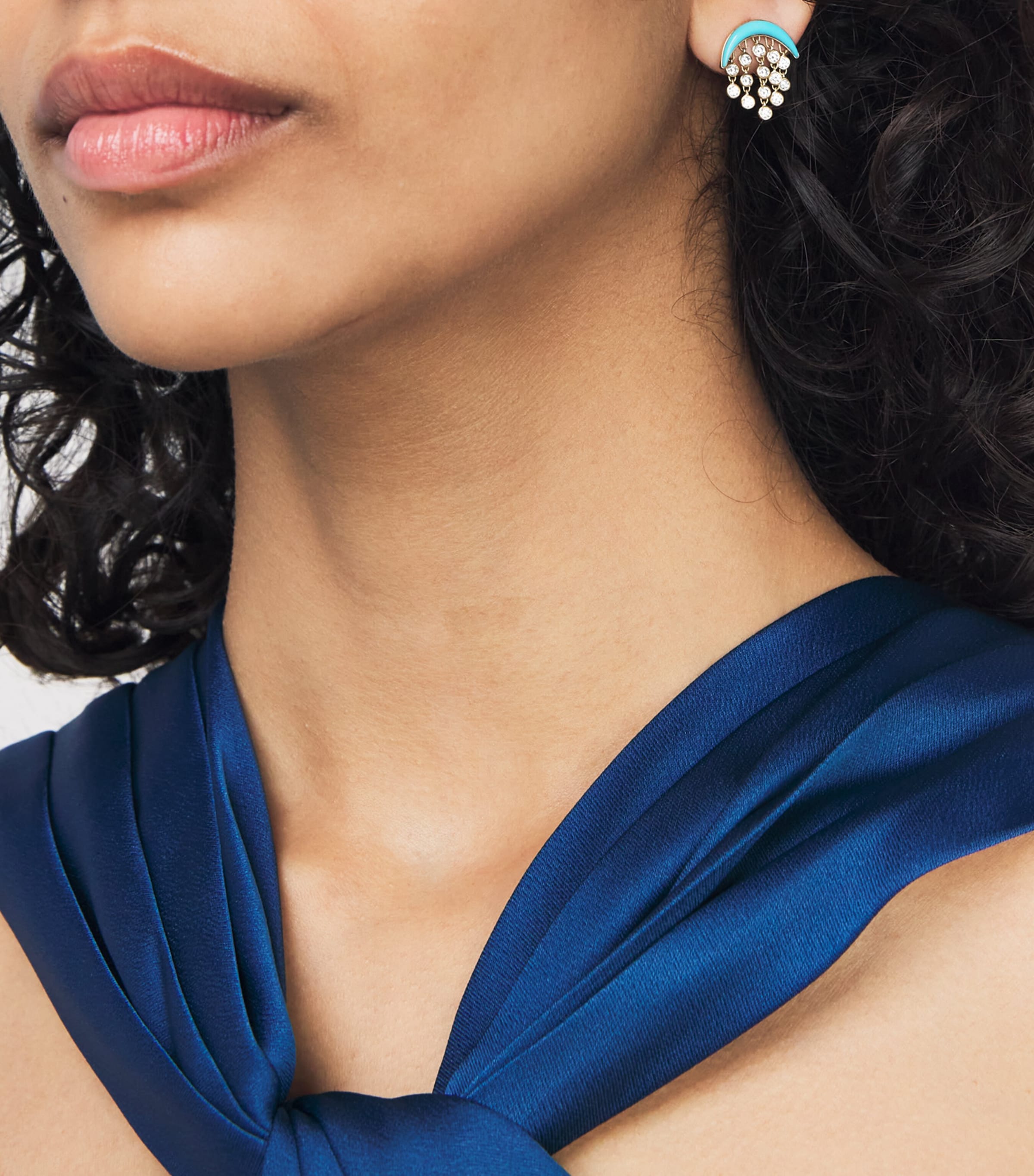 Baby Yellow Gold and Diamond Fringe Drop Earrings YELLOW GOLD Image 2